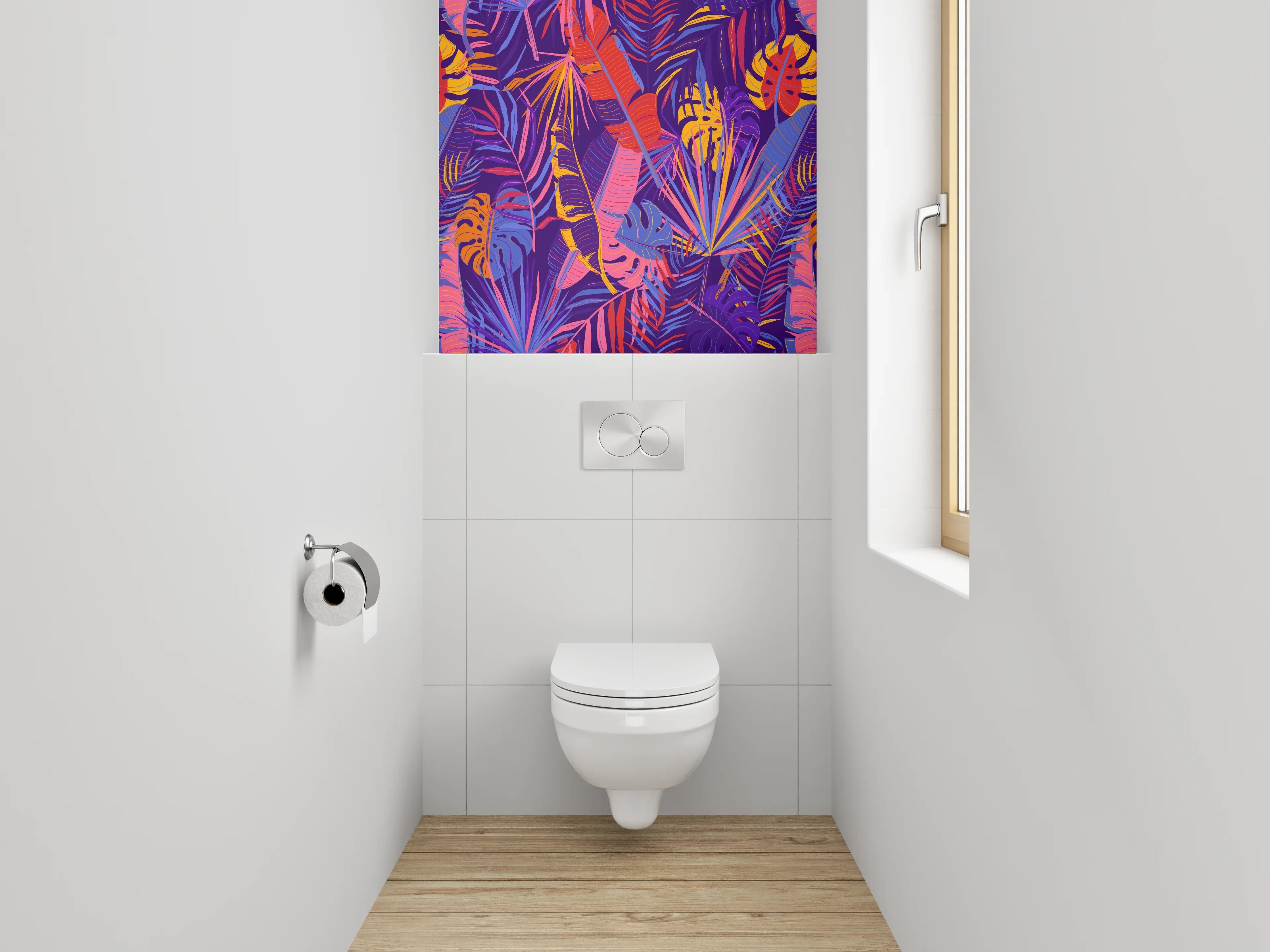 WC-Rückwand - Tropisches Dschungel-Muster Bunt