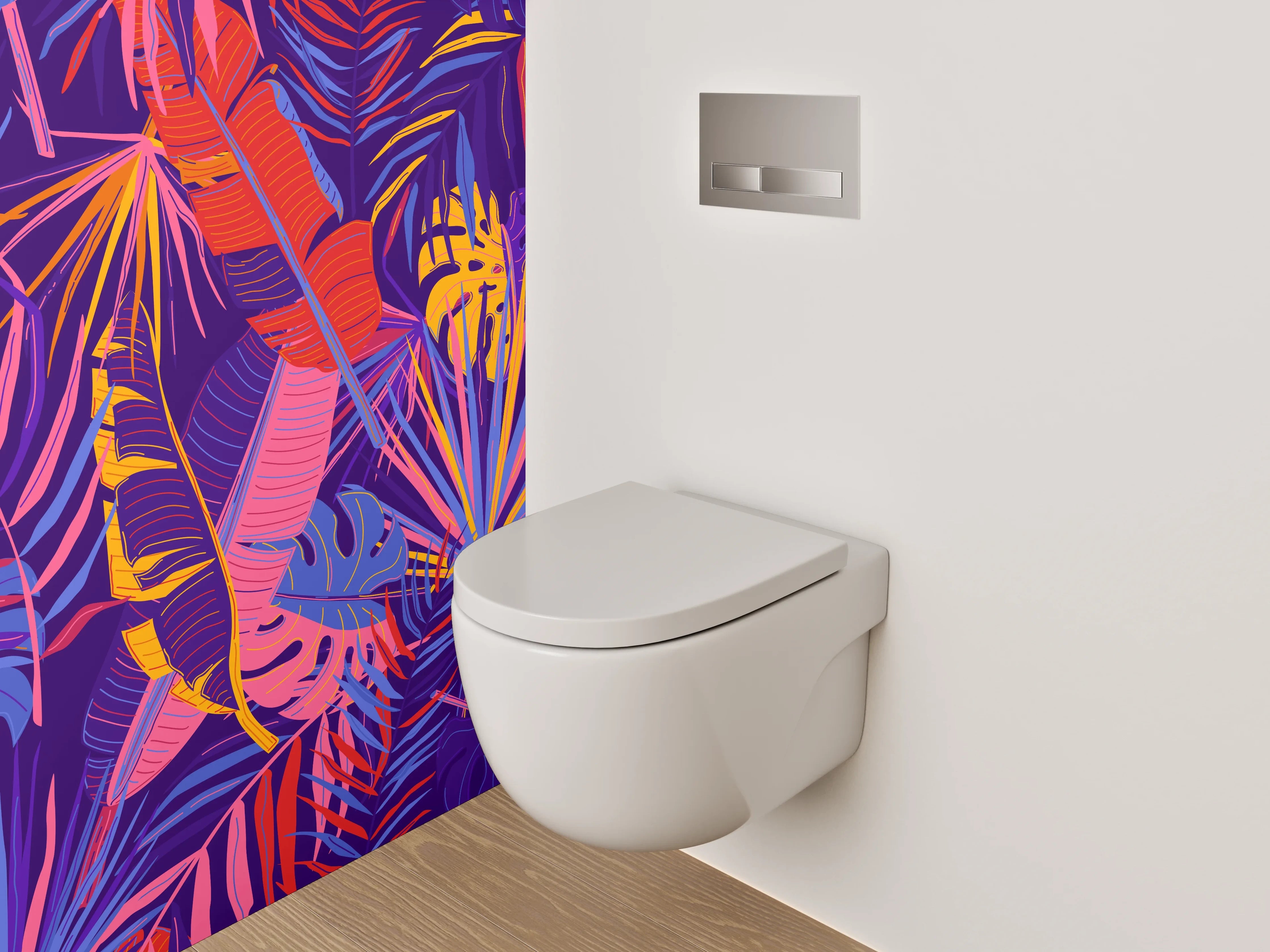 WC-Rückwand - Tropisches Dschungel-Muster Bunt