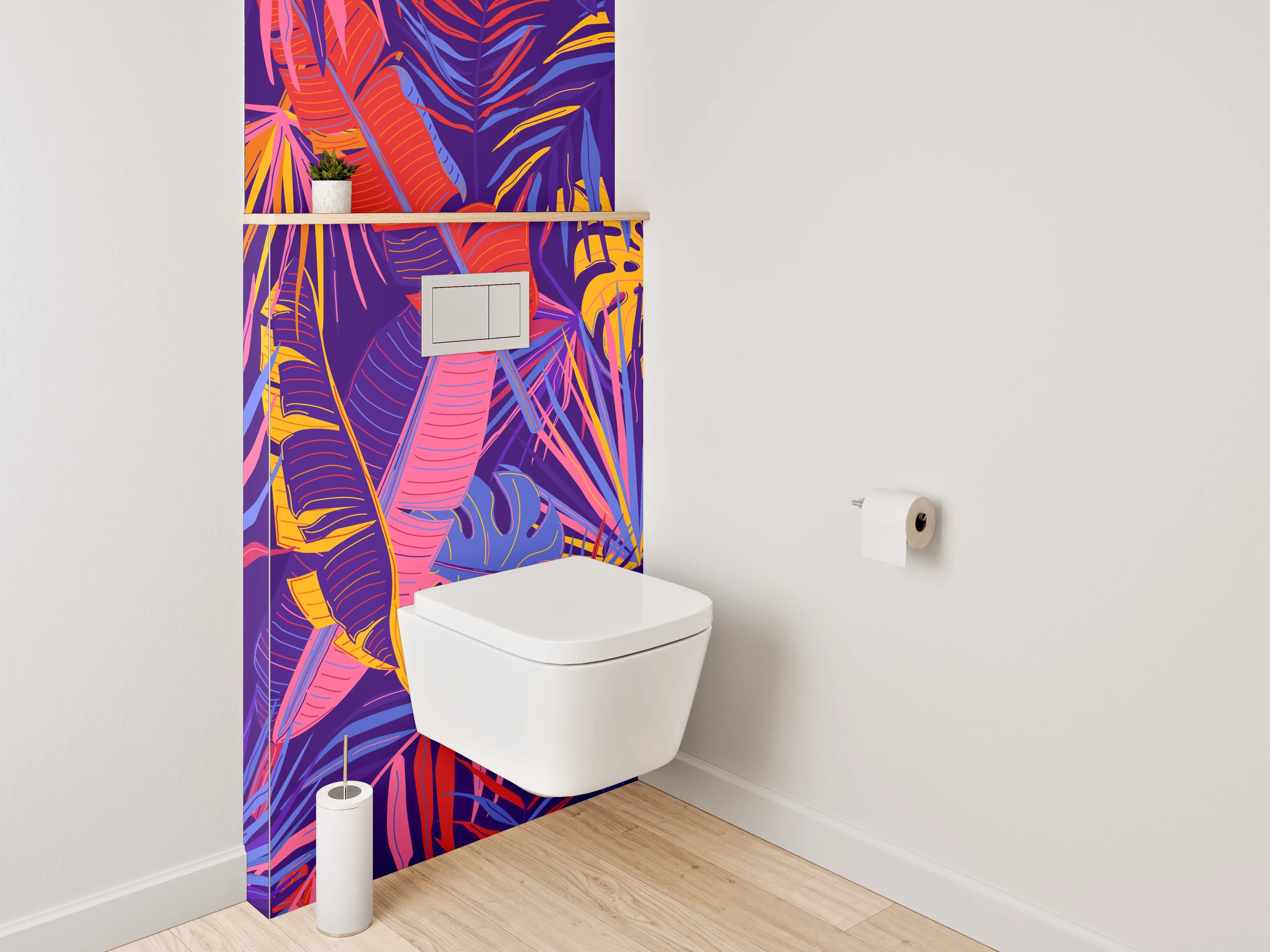 WC-Rückwand - Tropisches Dschungel-Muster Bunt