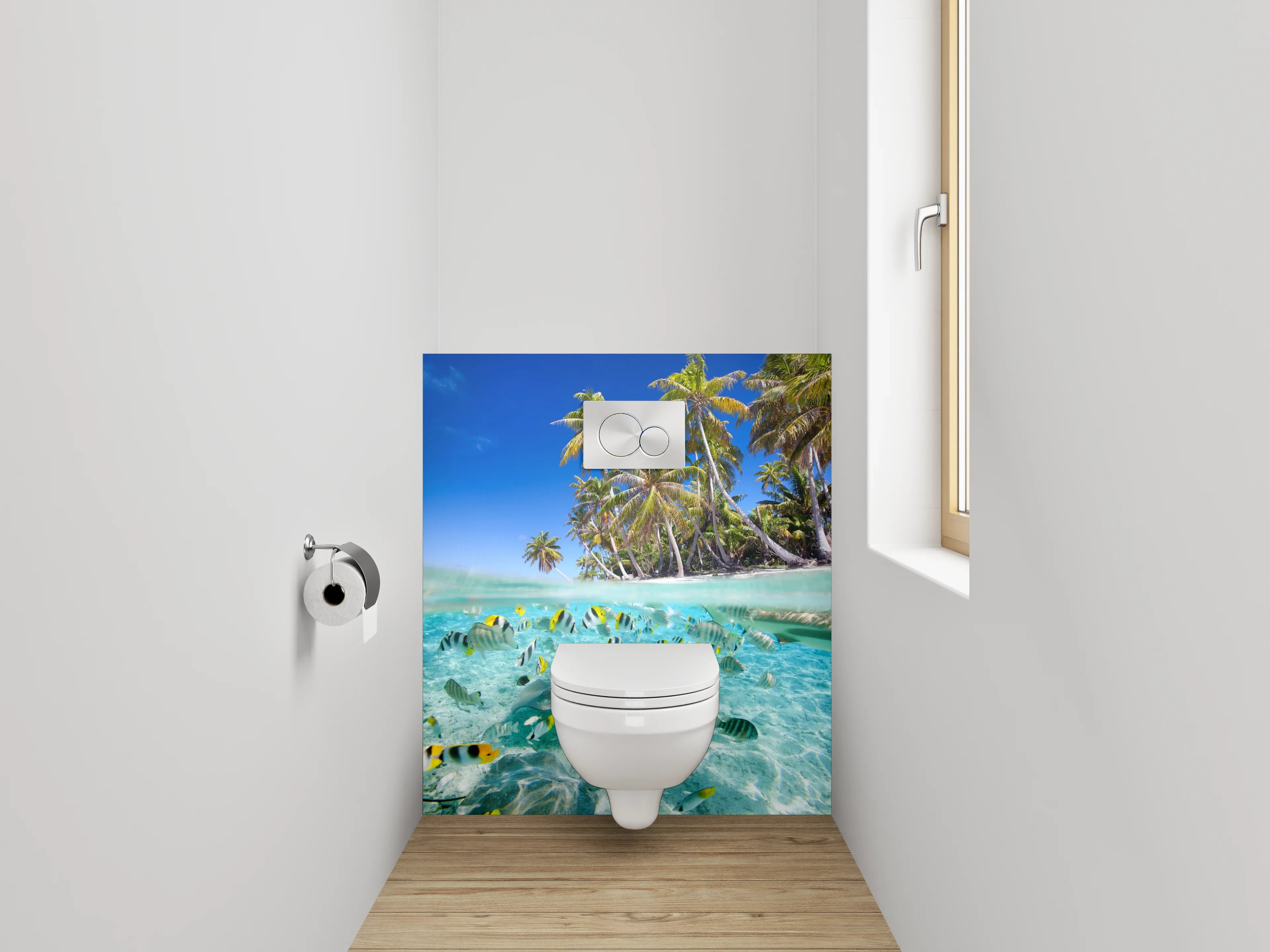 WC-Rückwand - Tropisches Paradies Unterwasserperspektive