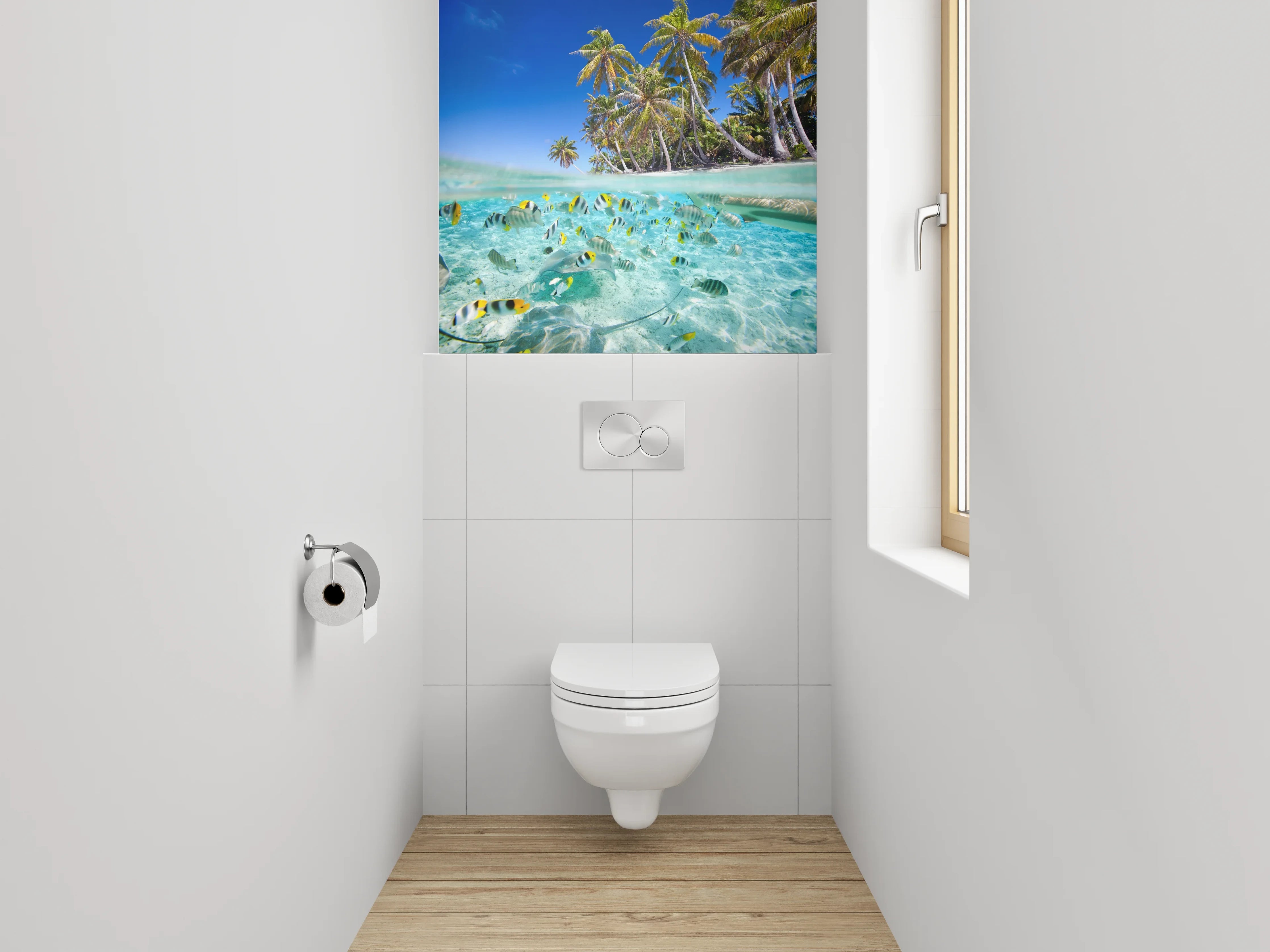 WC-Rückwand - Tropisches Paradies Unterwasserperspektive