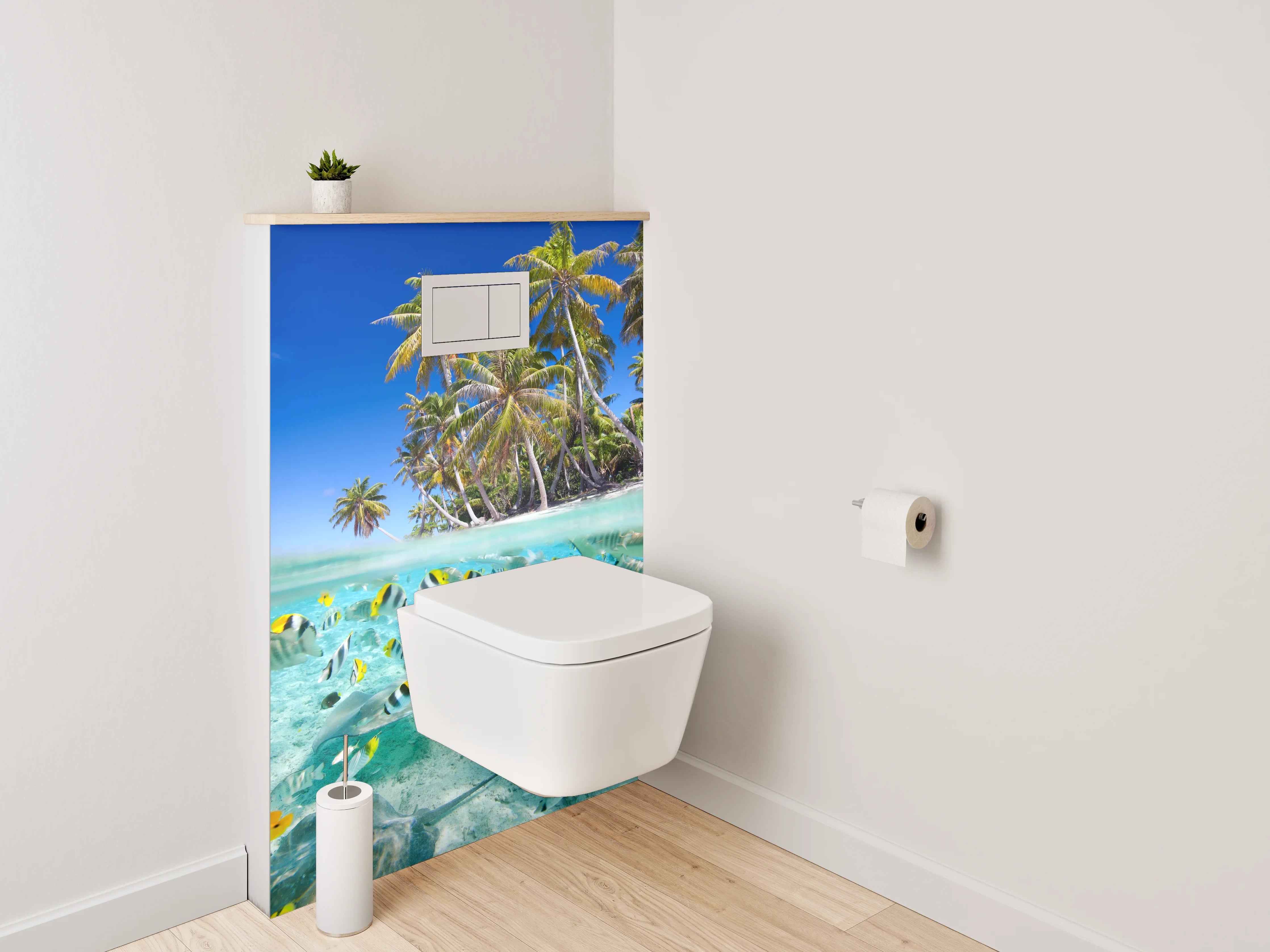 WC-Rückwand - Tropisches Paradies Unterwasserperspektive