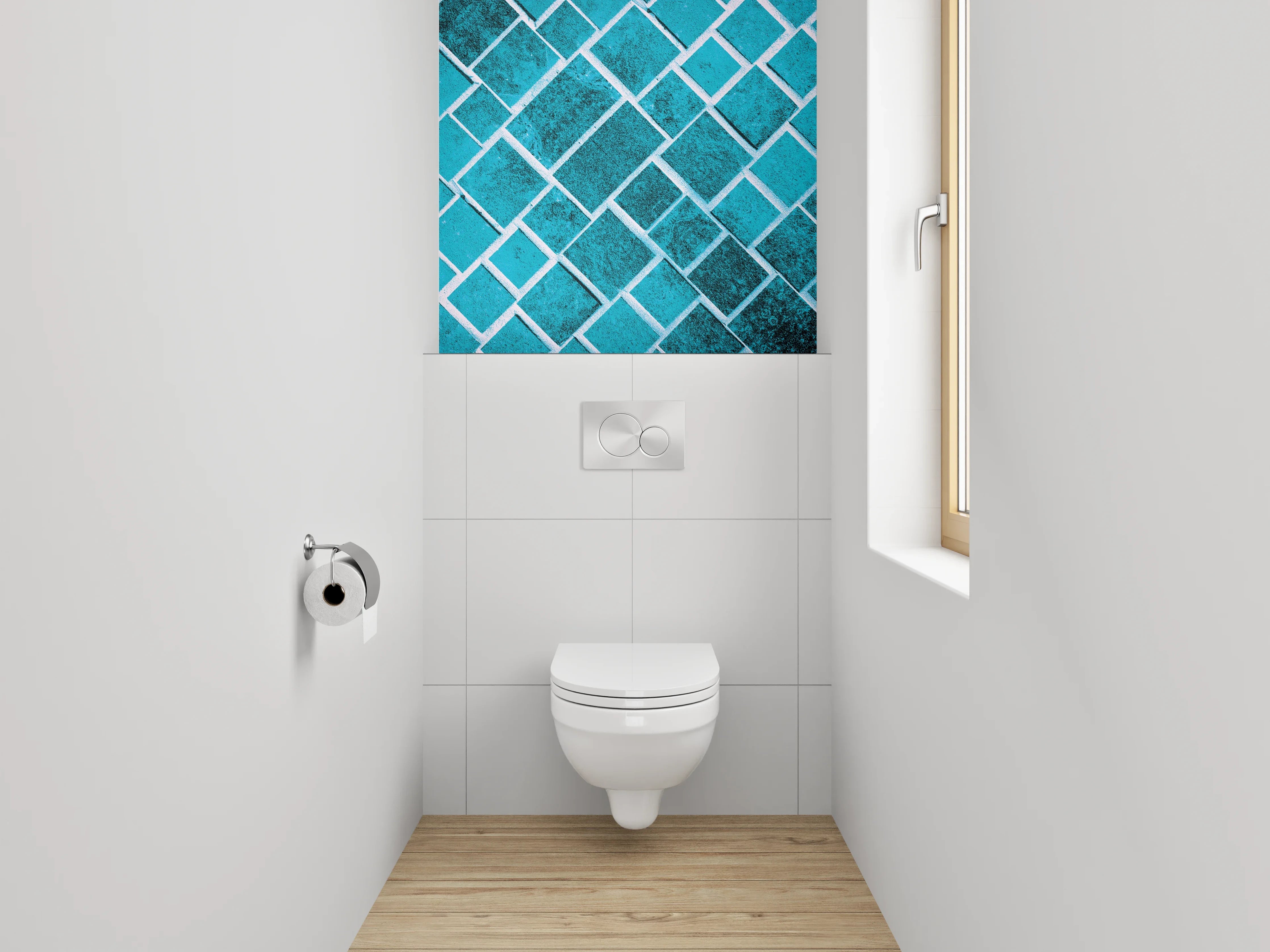 WC-Rückwand - Türkis Diamant Mosaik Muster