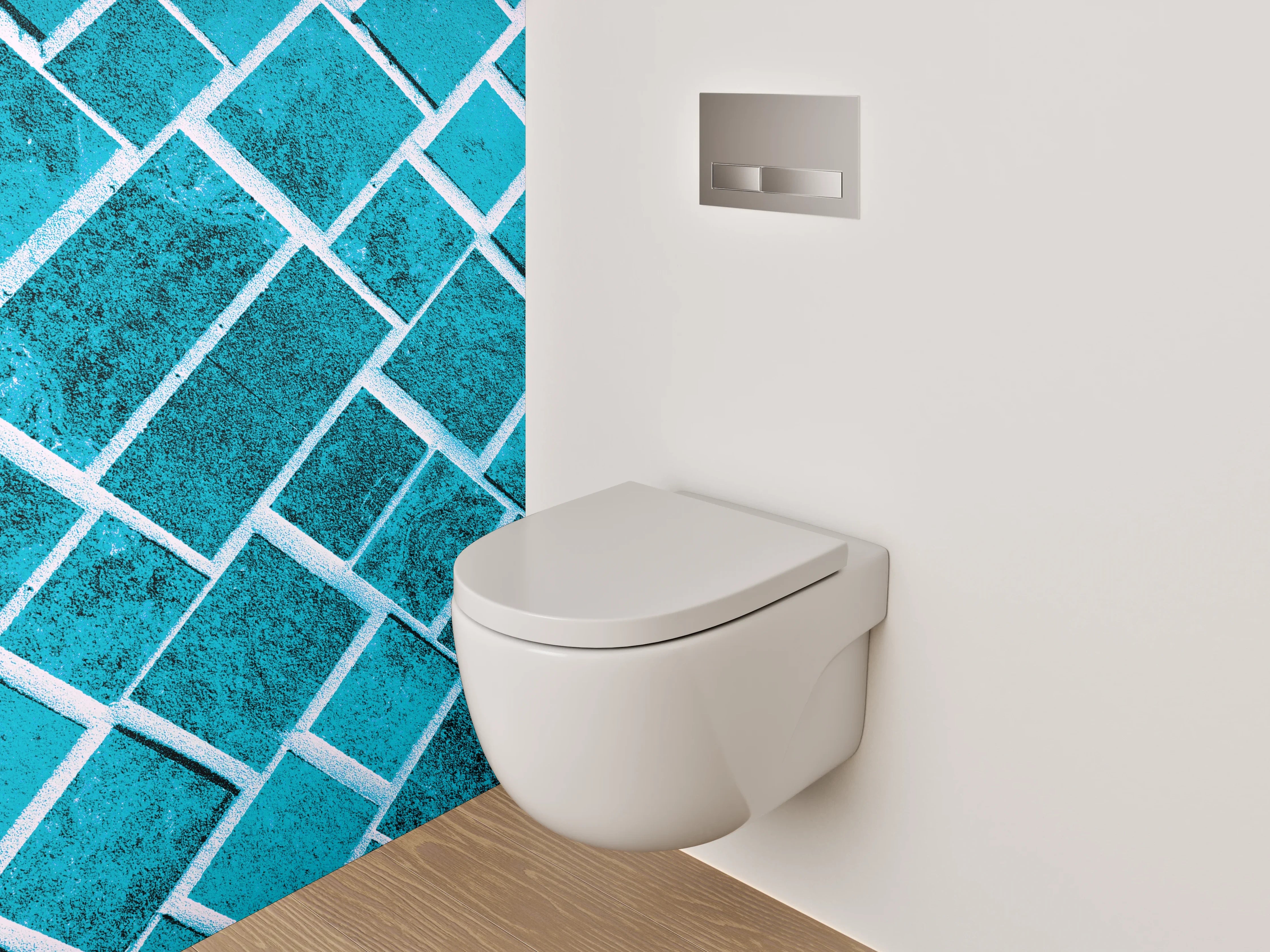 WC-Rückwand - Türkis Diamant Mosaik Muster