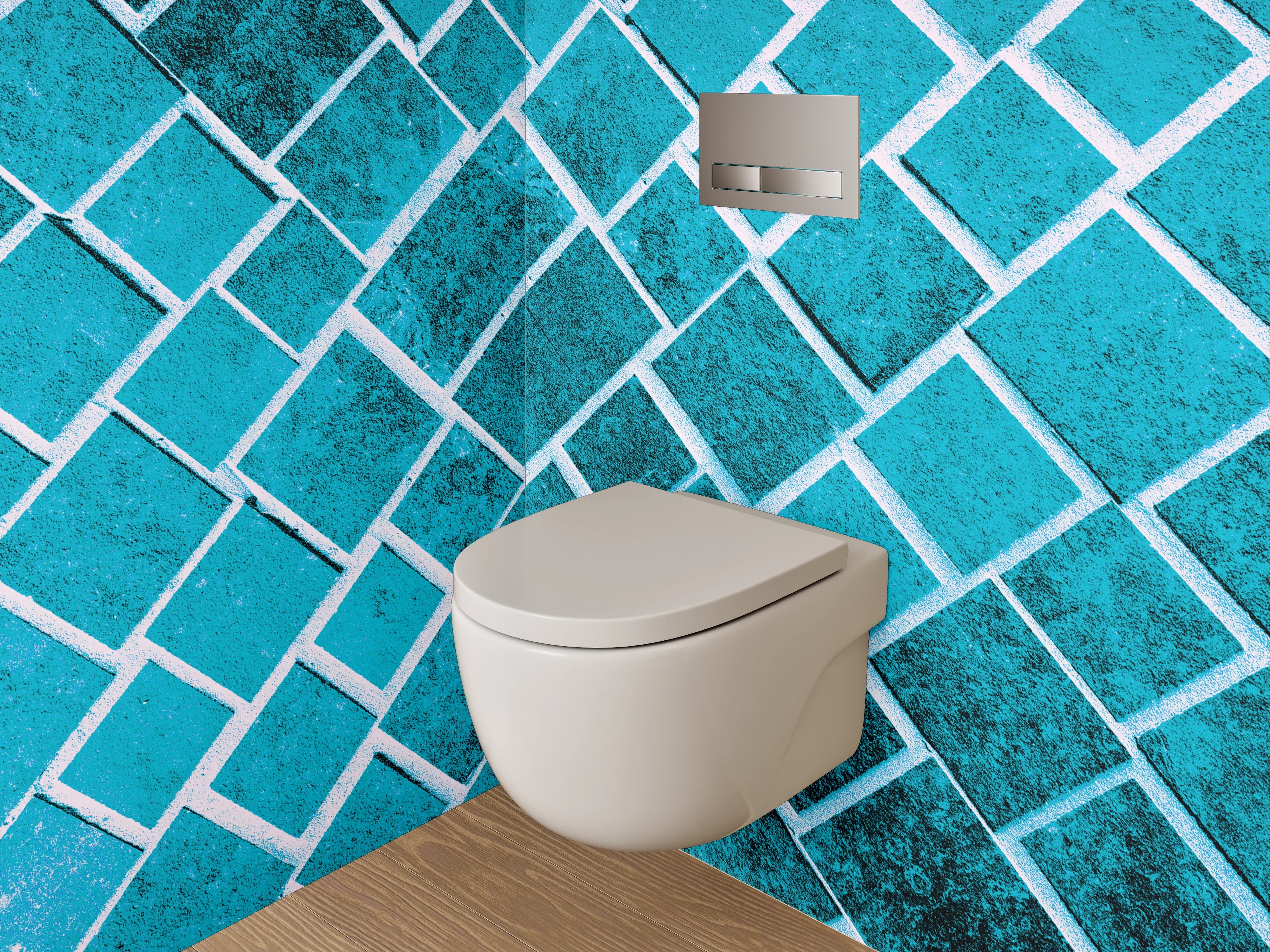 WC-Rückwand - Türkis Diamant Mosaik Muster