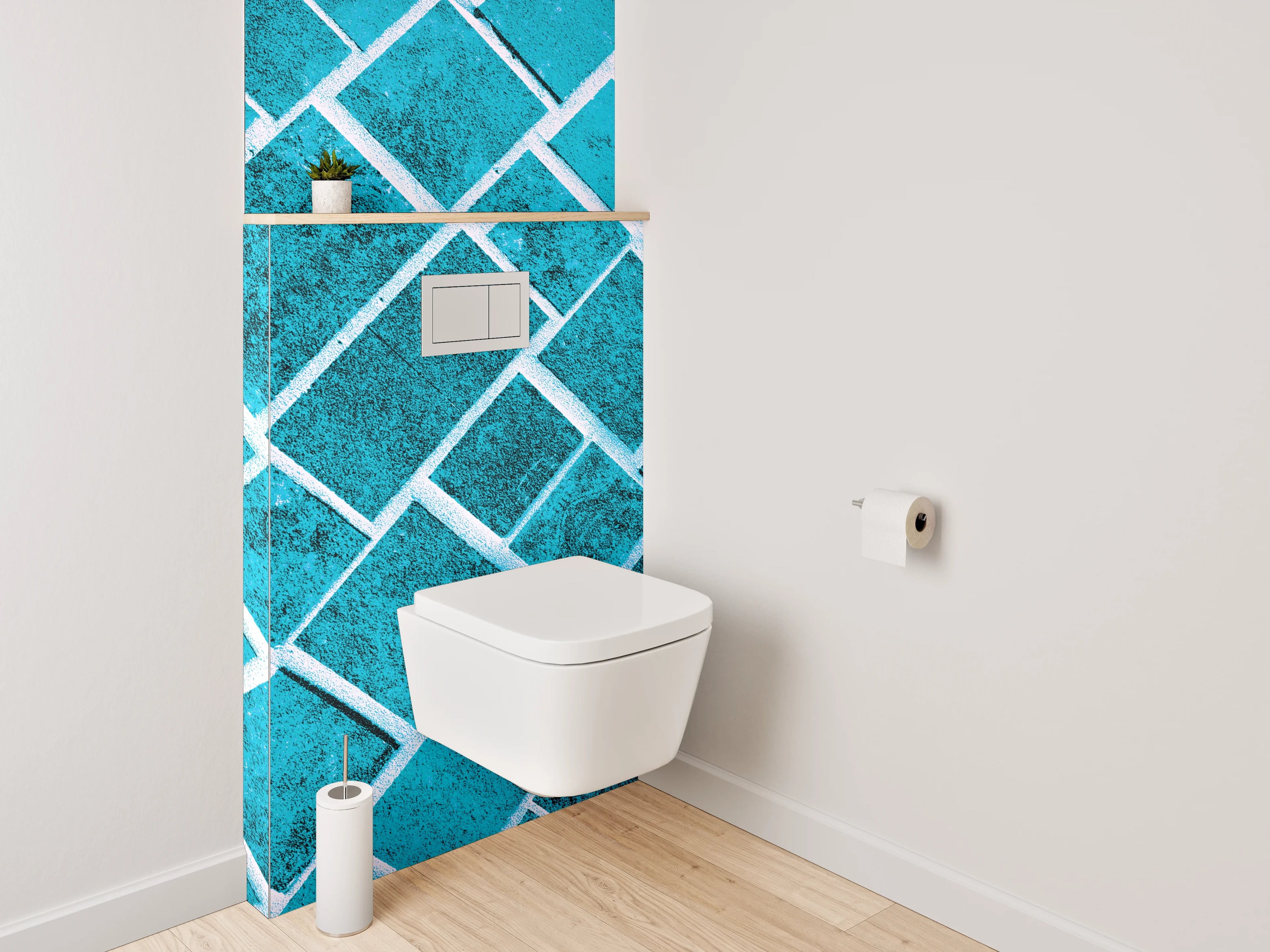 WC-Rückwand - Türkis Diamant Mosaik Muster