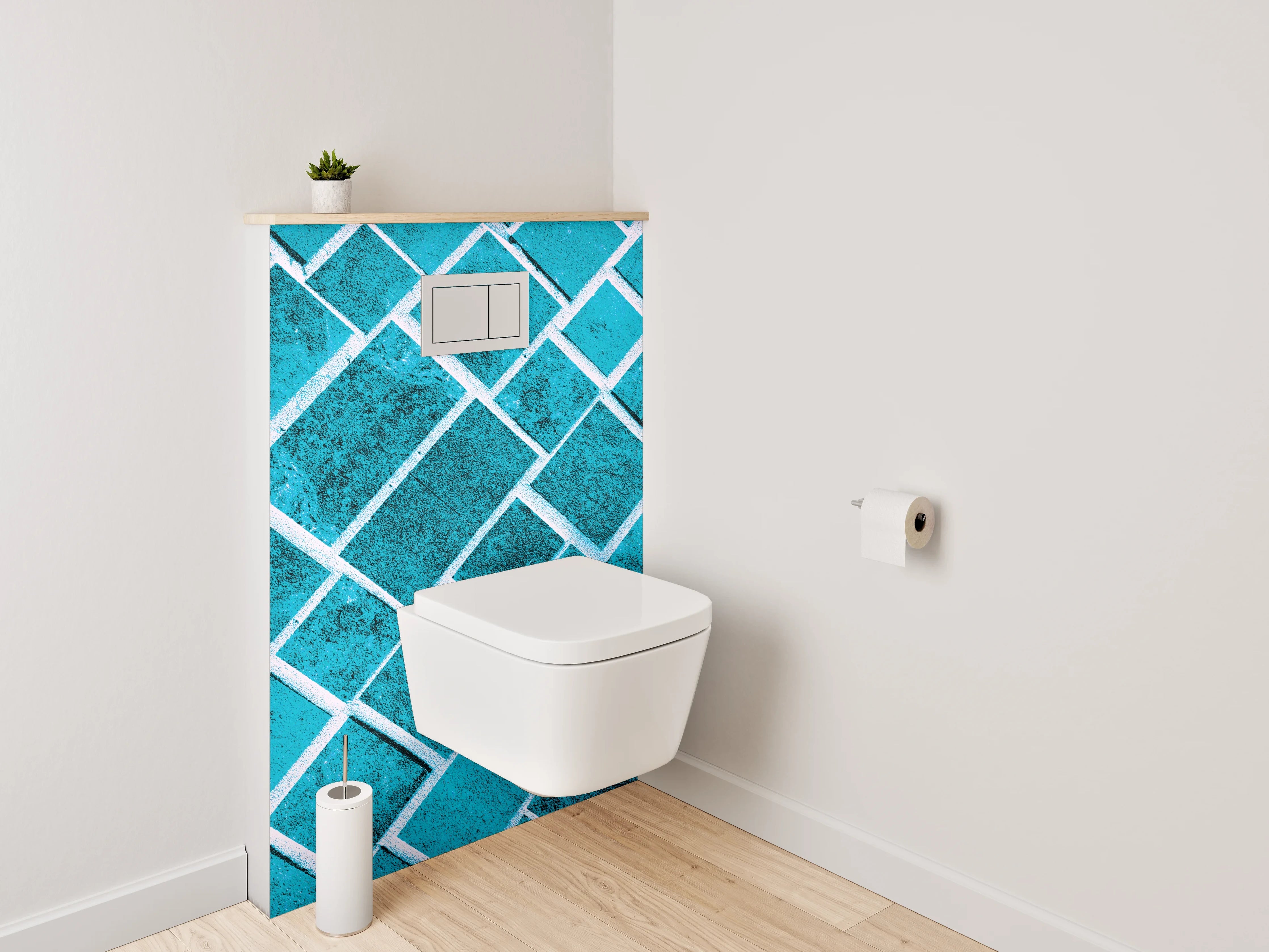 WC-Rückwand - Türkis Diamant Mosaik Muster