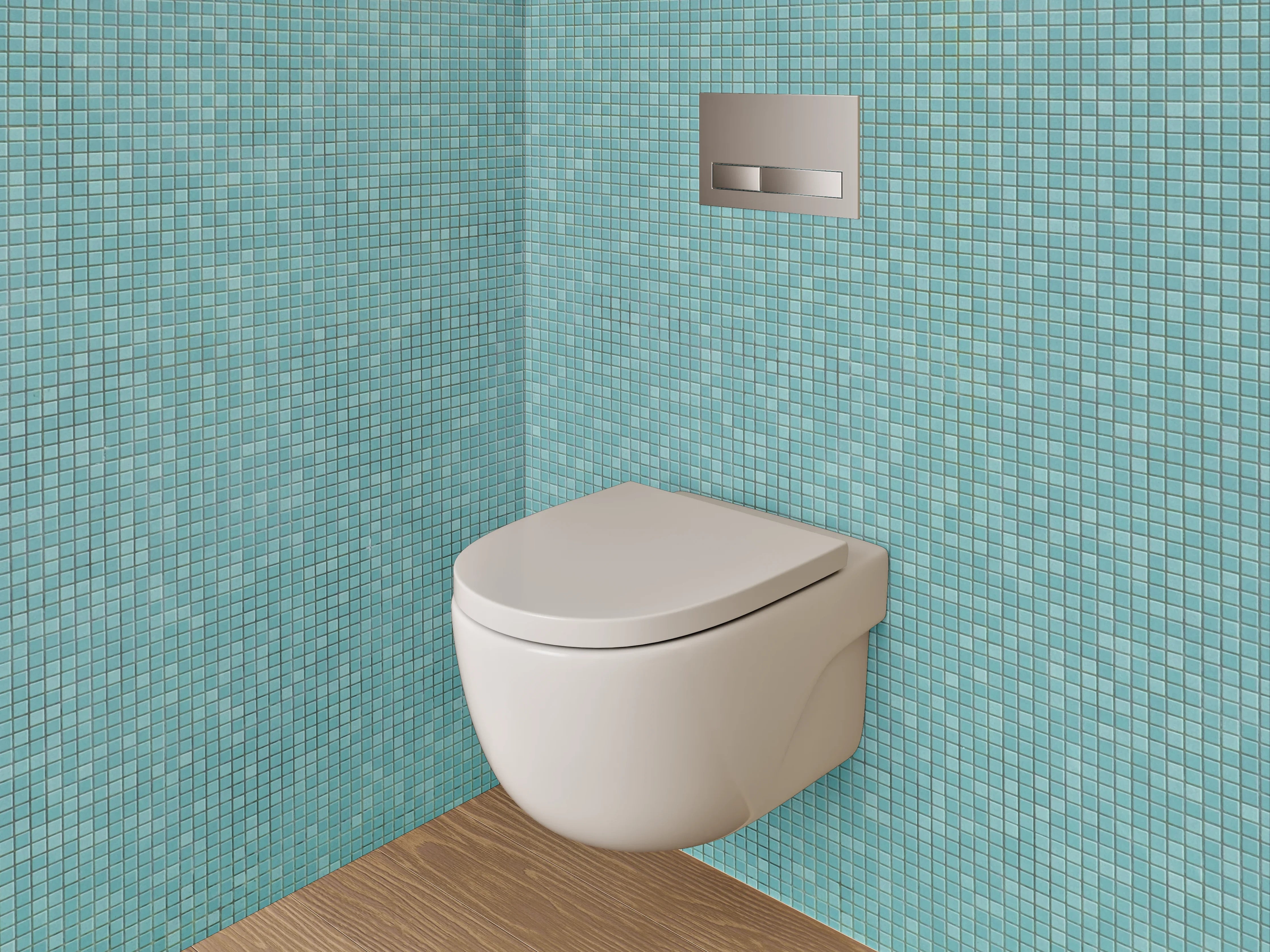 WC-Rückwand - Türkis Mosaik Fliesenoptik