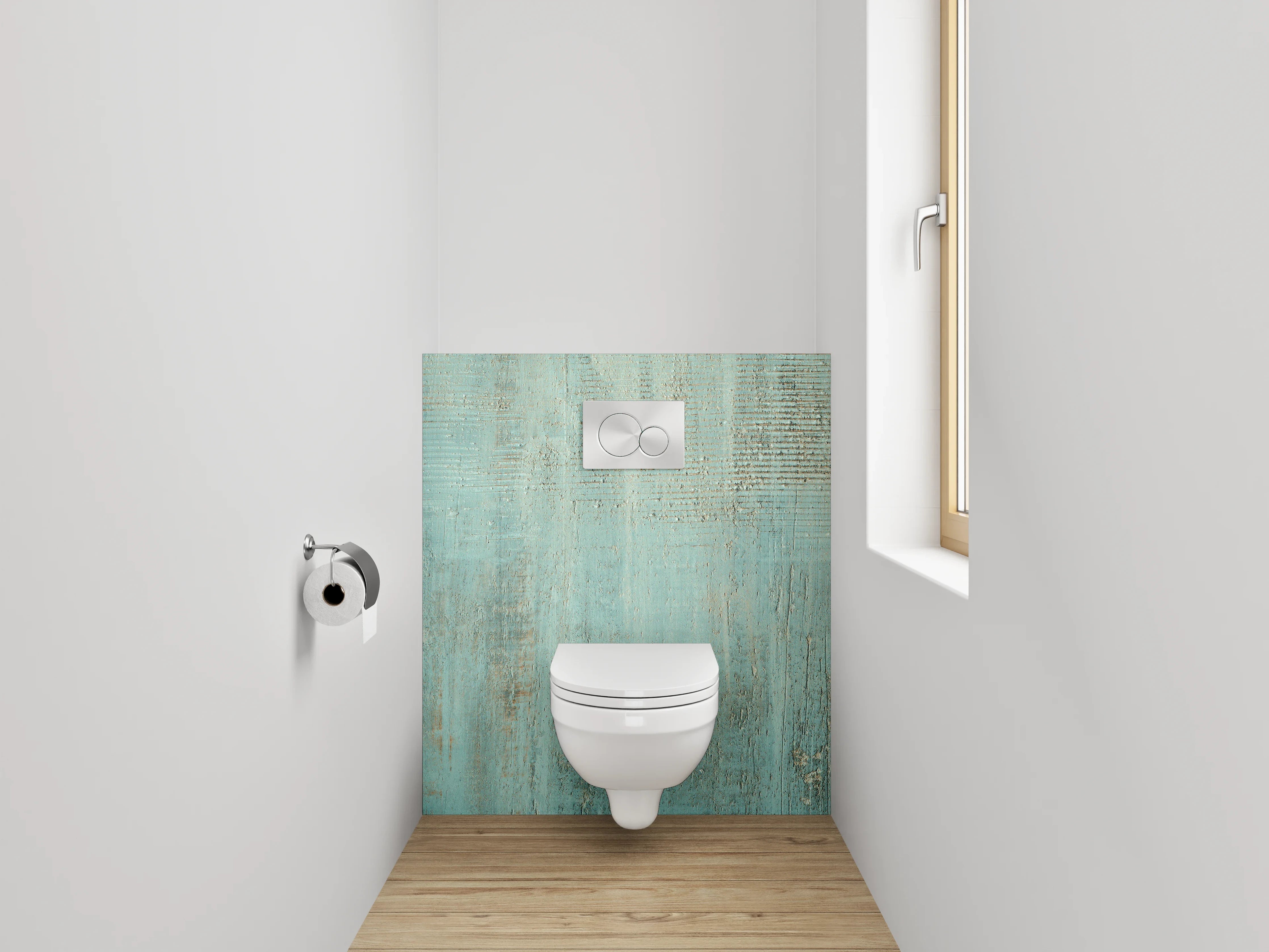 WC-Rückwand - Türkis Vintage Struktur Optik