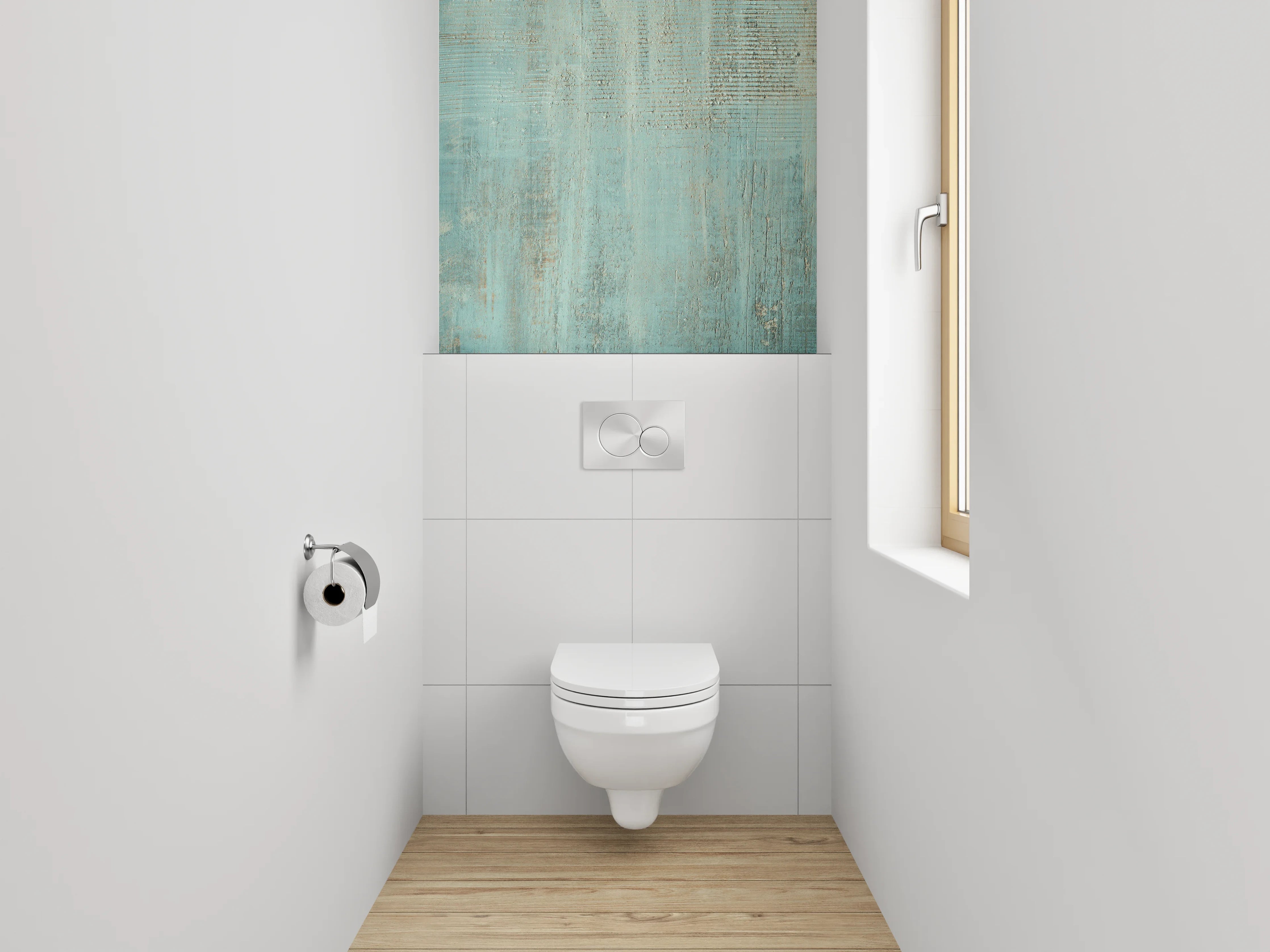 WC-Rückwand - Türkis Vintage Struktur Optik