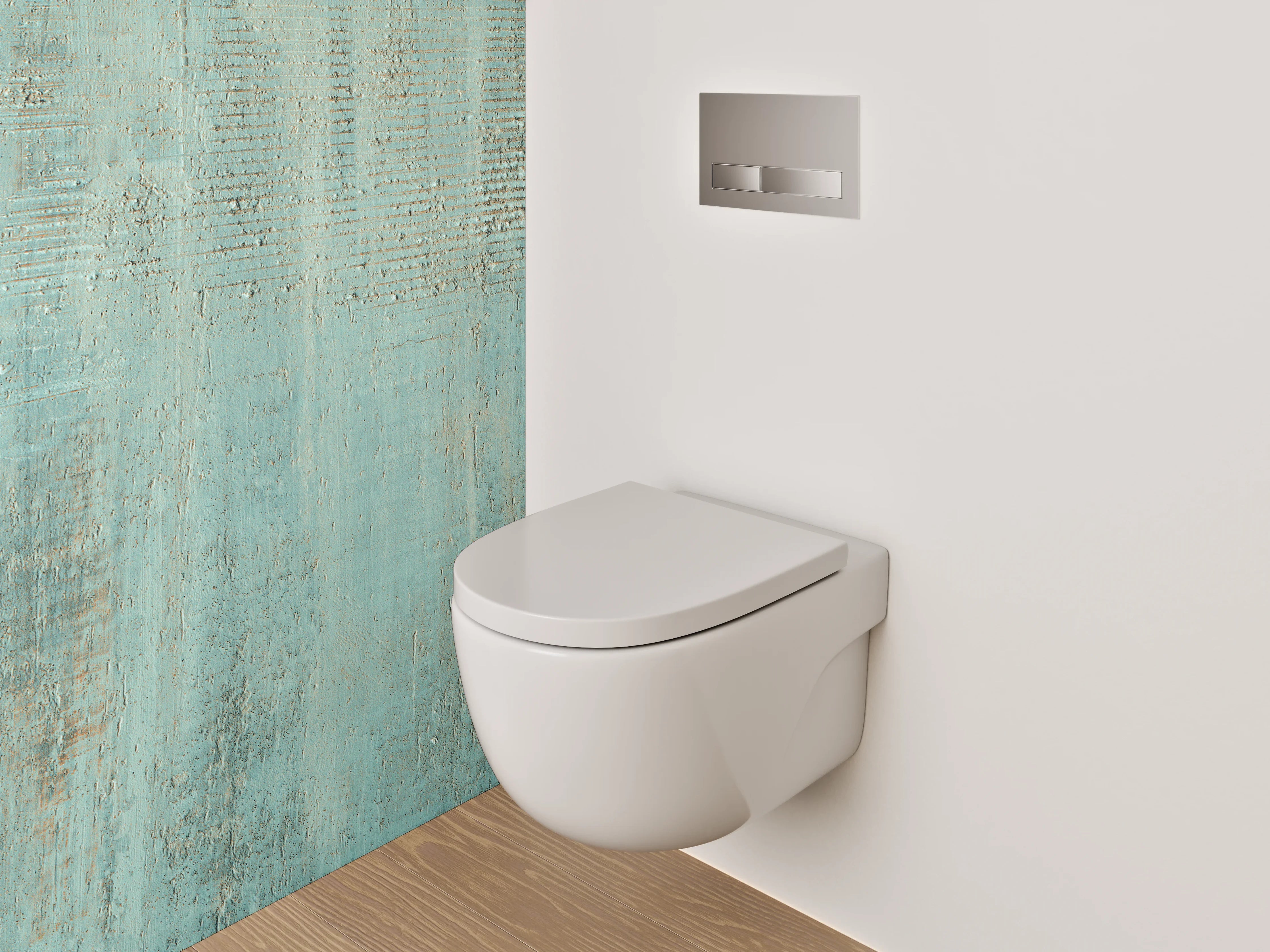 WC-Rückwand - Türkis Vintage Struktur Optik