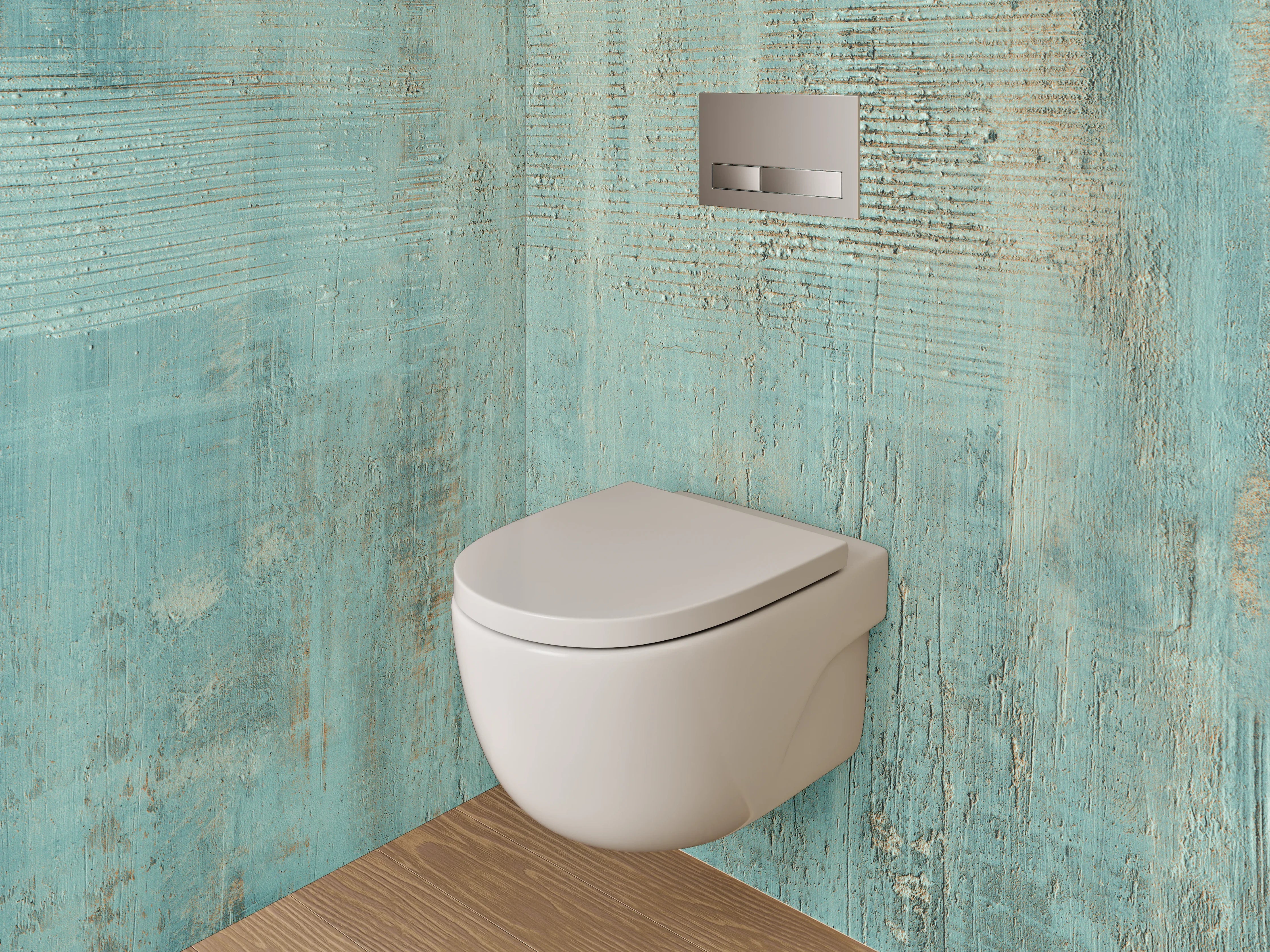 WC-Rückwand - Türkis Vintage Struktur Optik