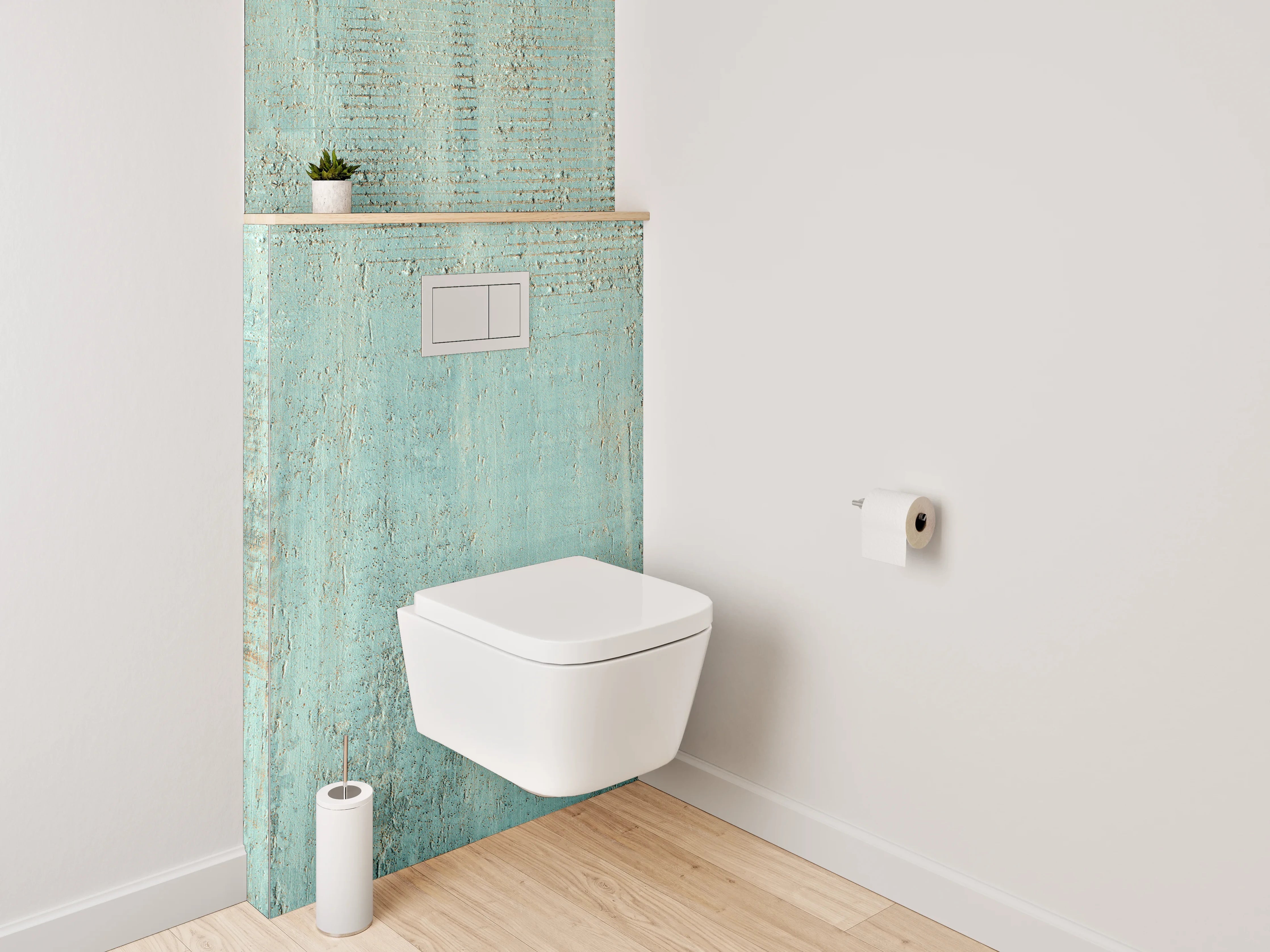 WC-Rückwand - Türkis Vintage Struktur Optik