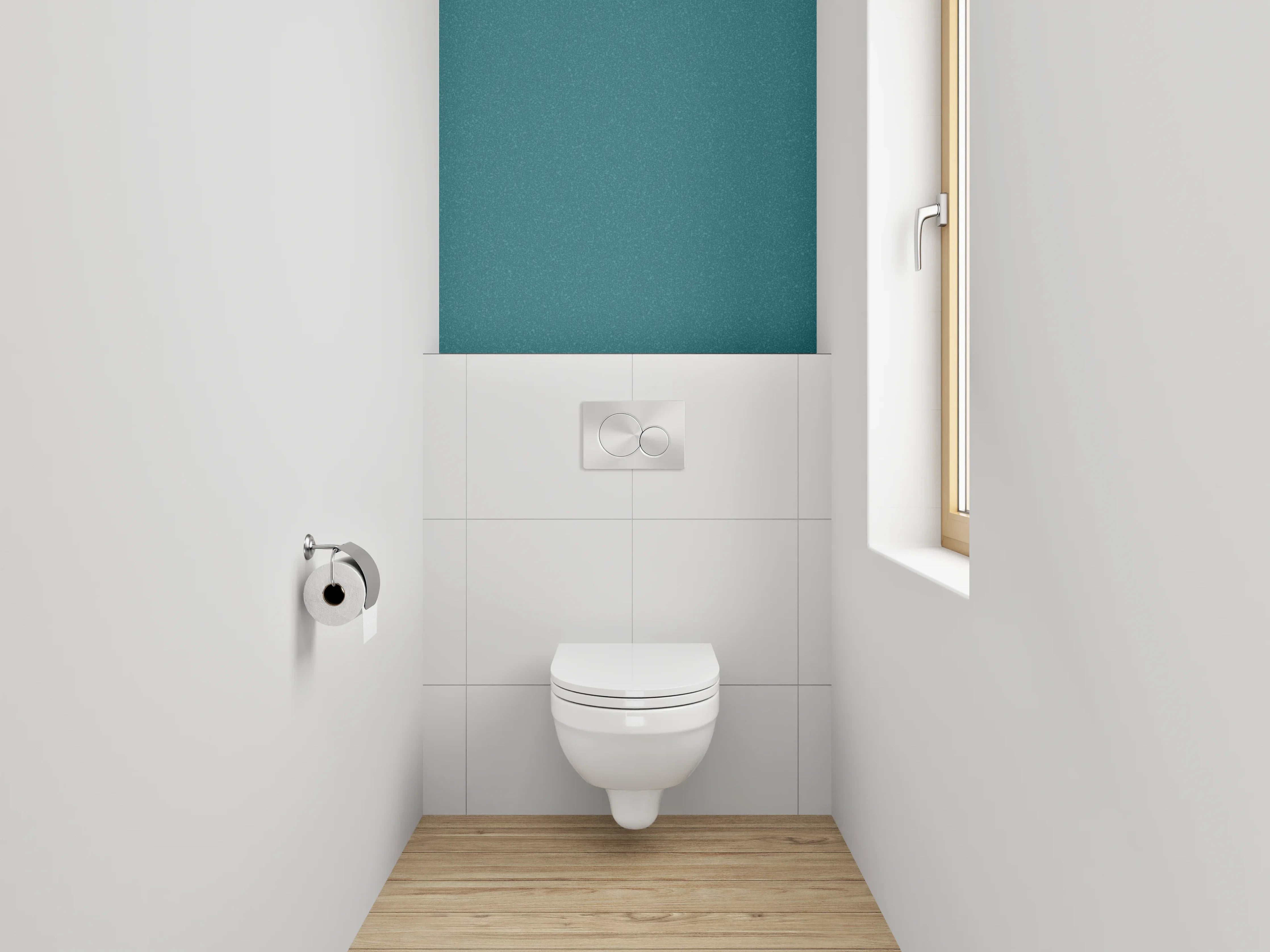 WC-Rückwand - Türkis strukturierte Uni-Farbe modern
