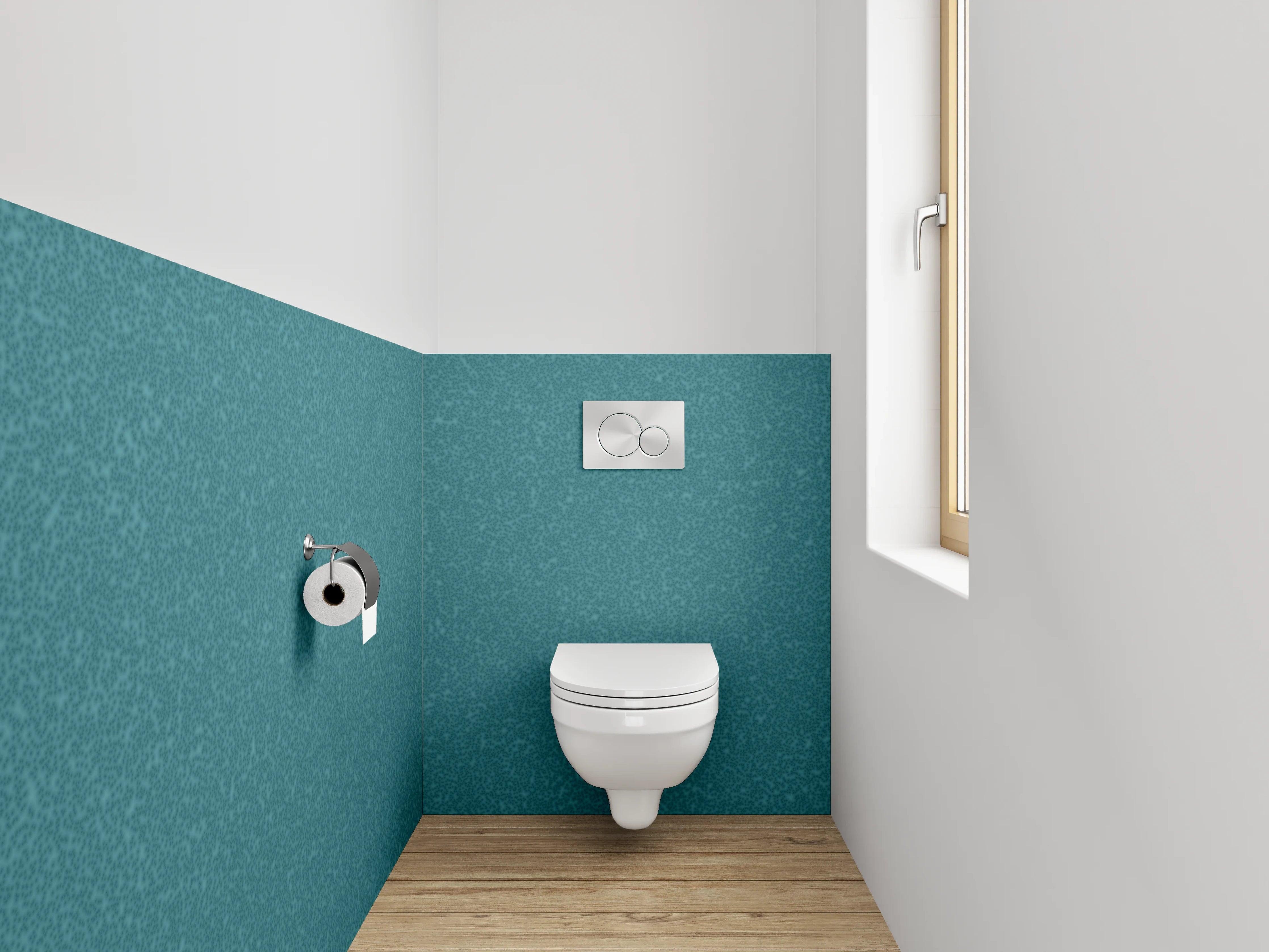 WC-Rückwand - Türkis strukturierte Uni-Farbe modern