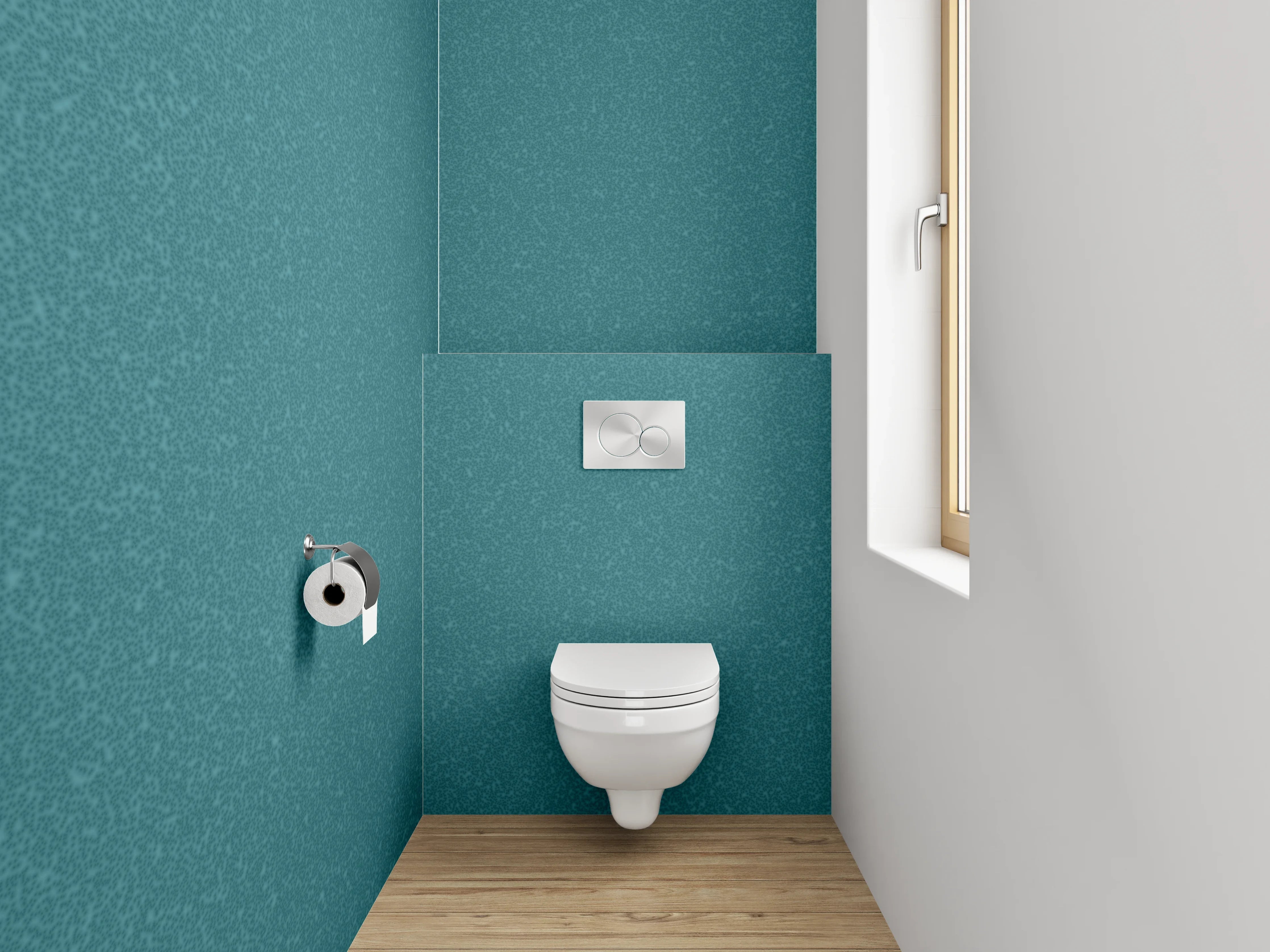 WC-Rückwand - Türkis strukturierte Uni-Farbe modern