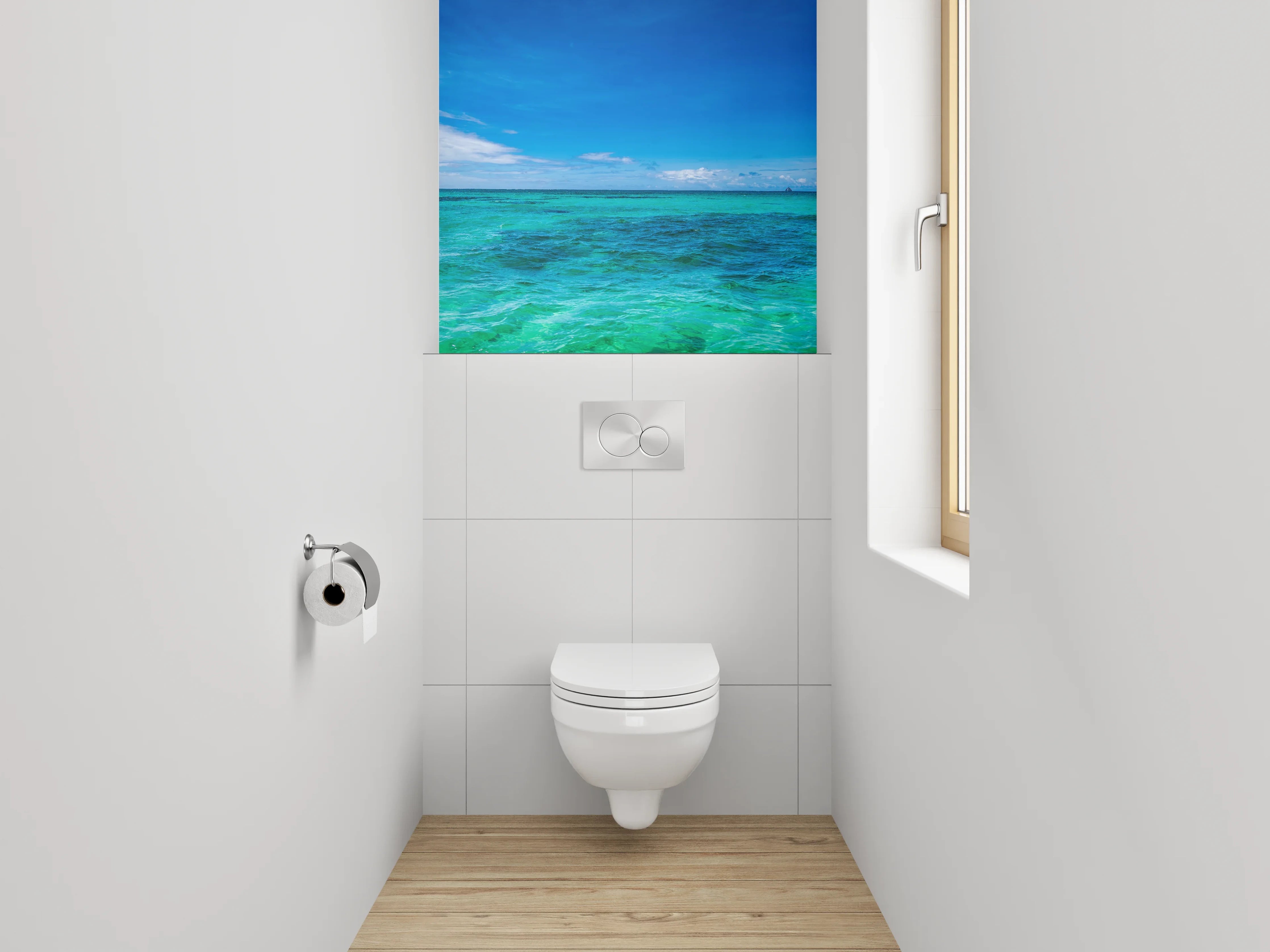 WC-Rückwand - Türkises Meer und blauer Himmel