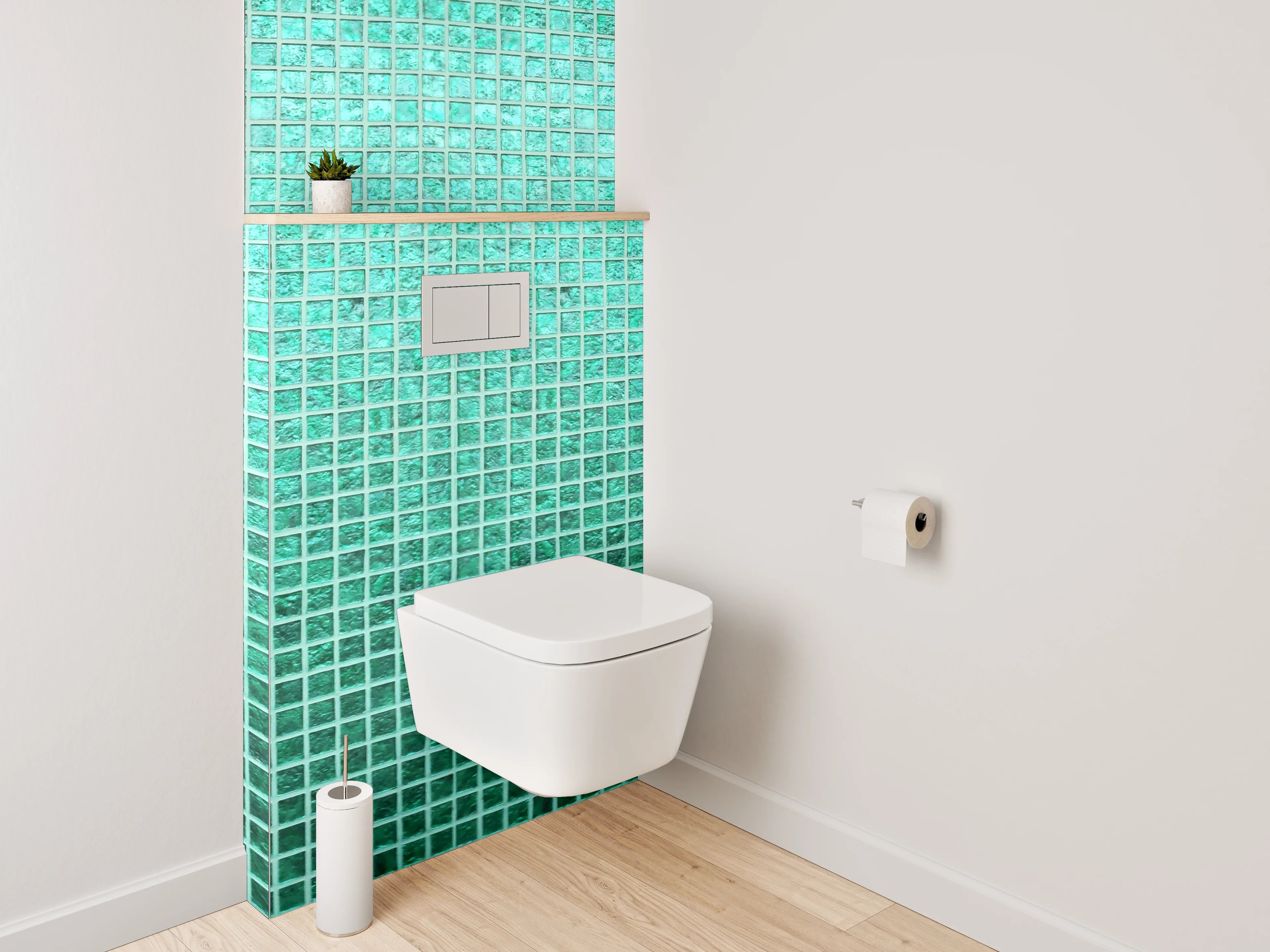 WC-Rückwand - Türkisgrünes Mosaik Fliesenmotiv