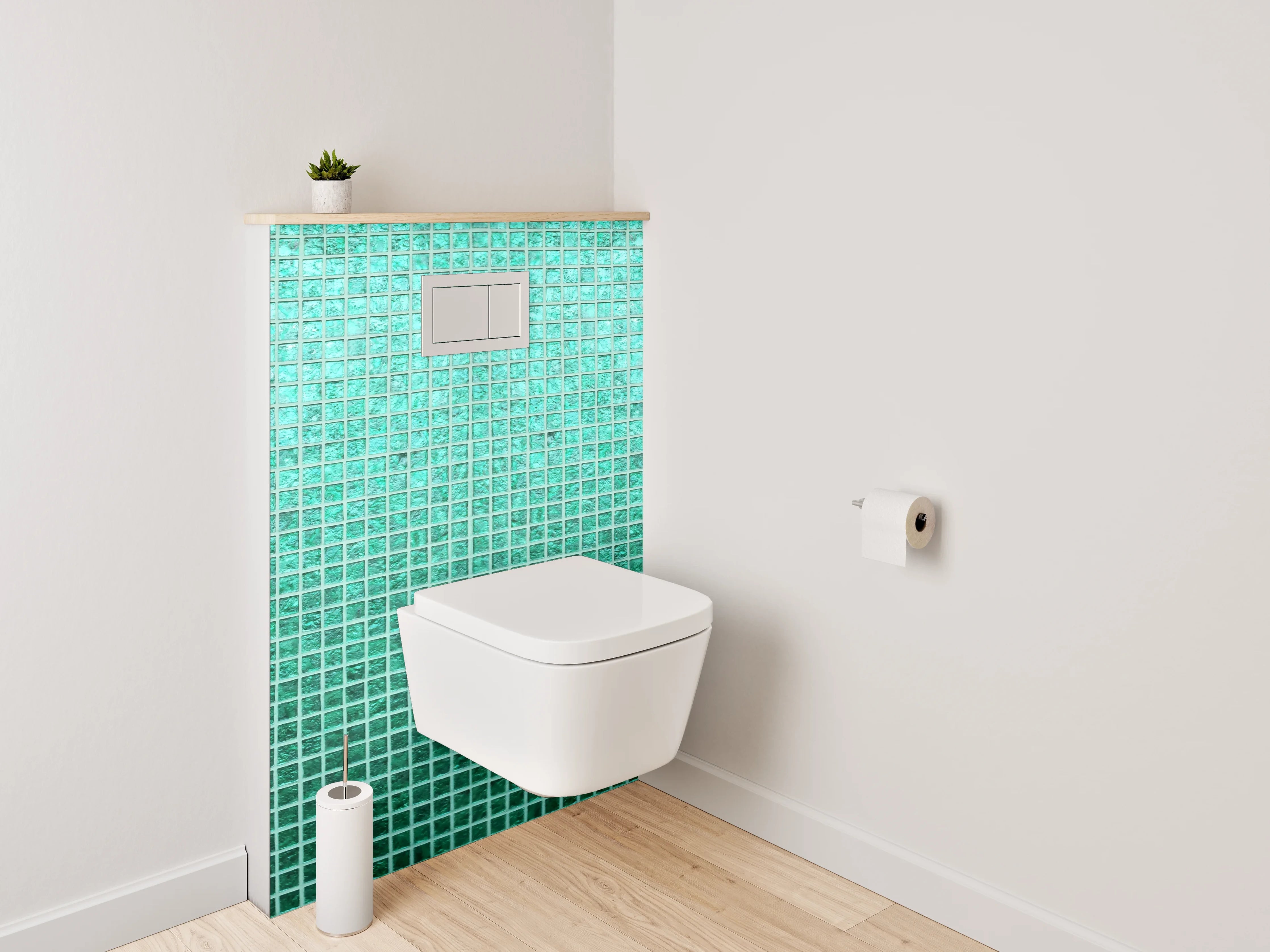 WC-Rückwand - Türkisgrünes Mosaik Fliesenmotiv