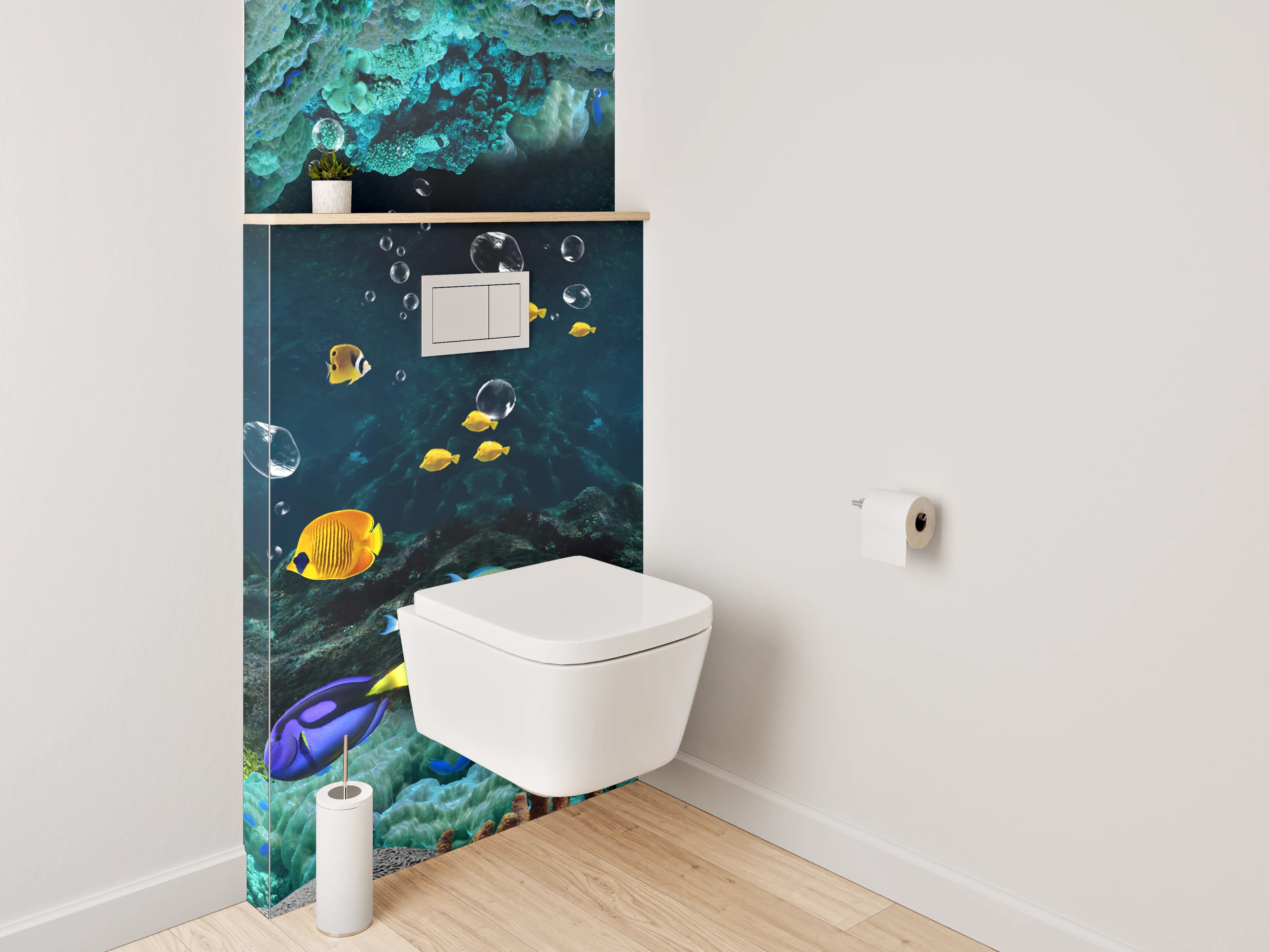 WC-Rückwand - Unterwasserwelt Delfine & Fische