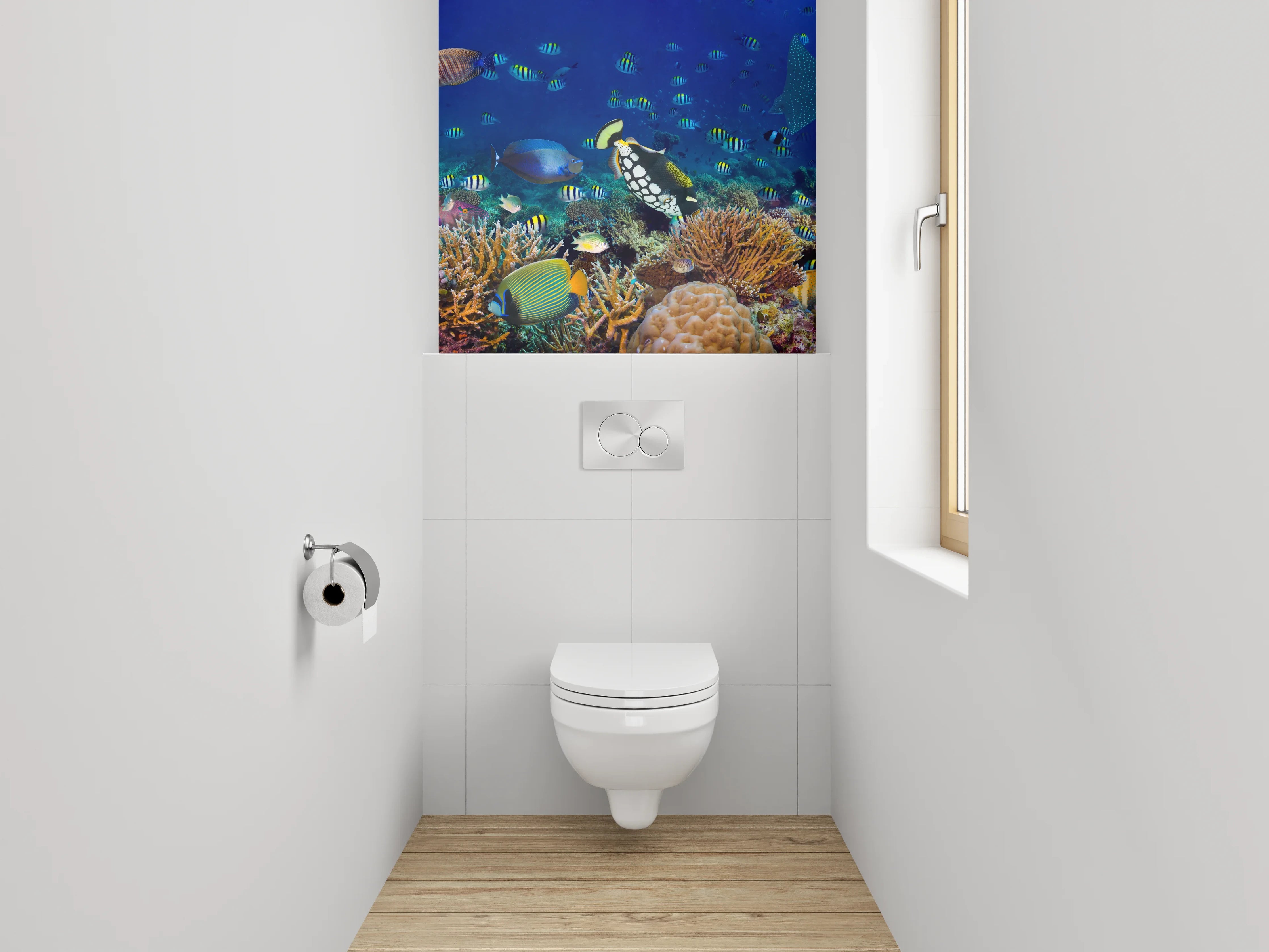 WC-Rückwand - Unterwasserwelt Korallenriff Fische Meer