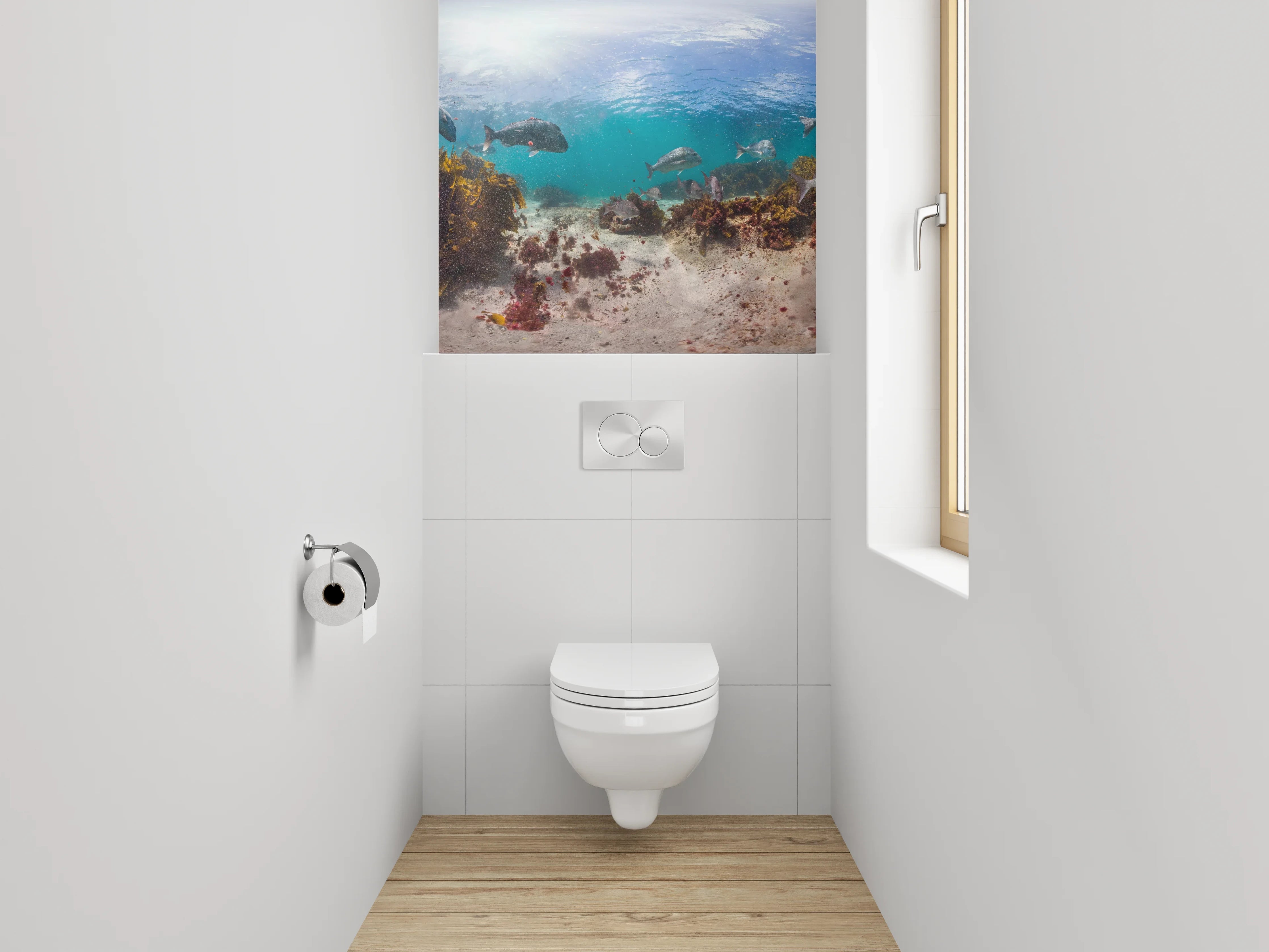 WC-Rückwand - Unterwasserwelt Panorama mit bunten Fischen