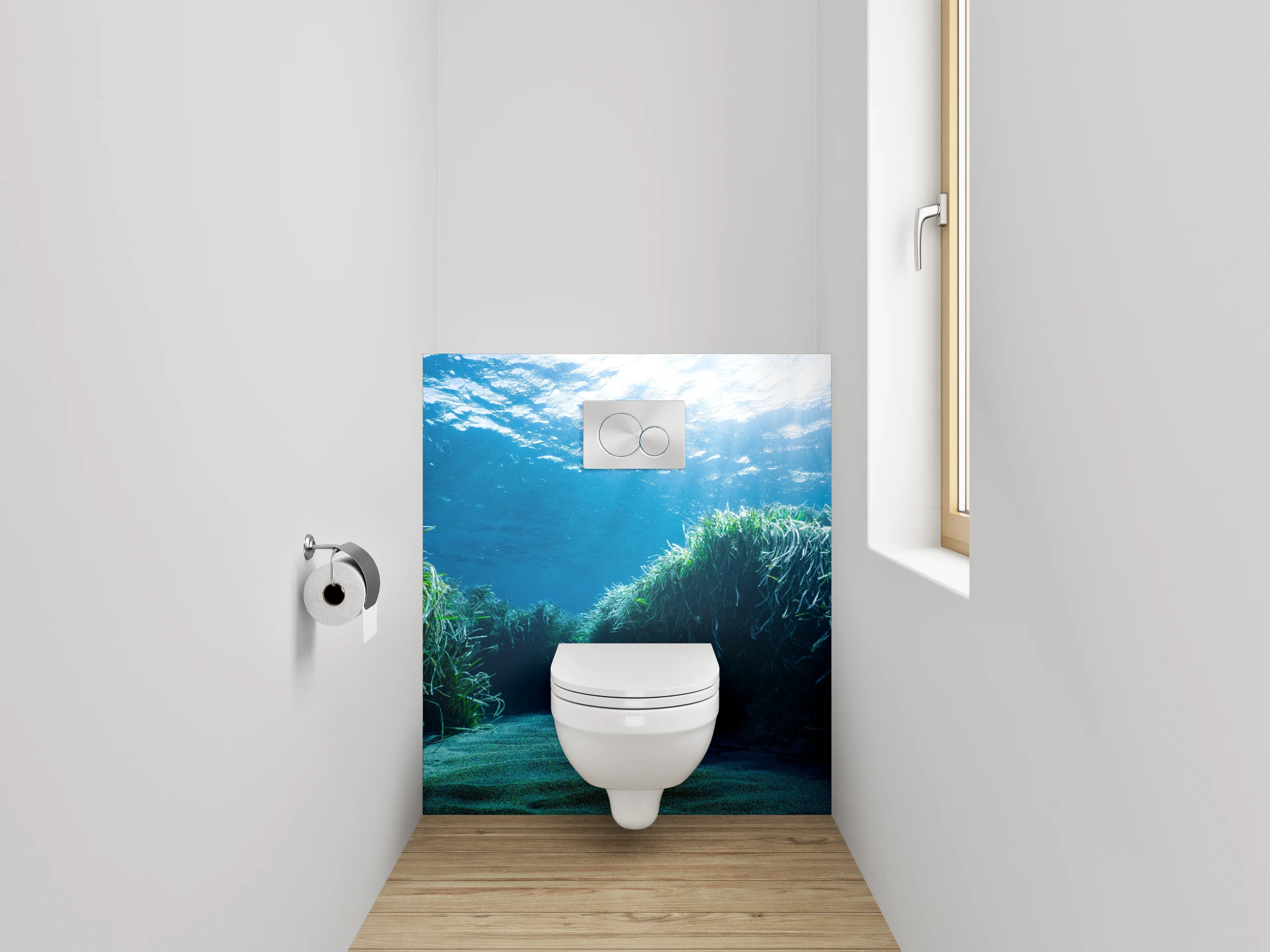 WC-Rückwand - Unterwasserwelt Seegras Meerblick
