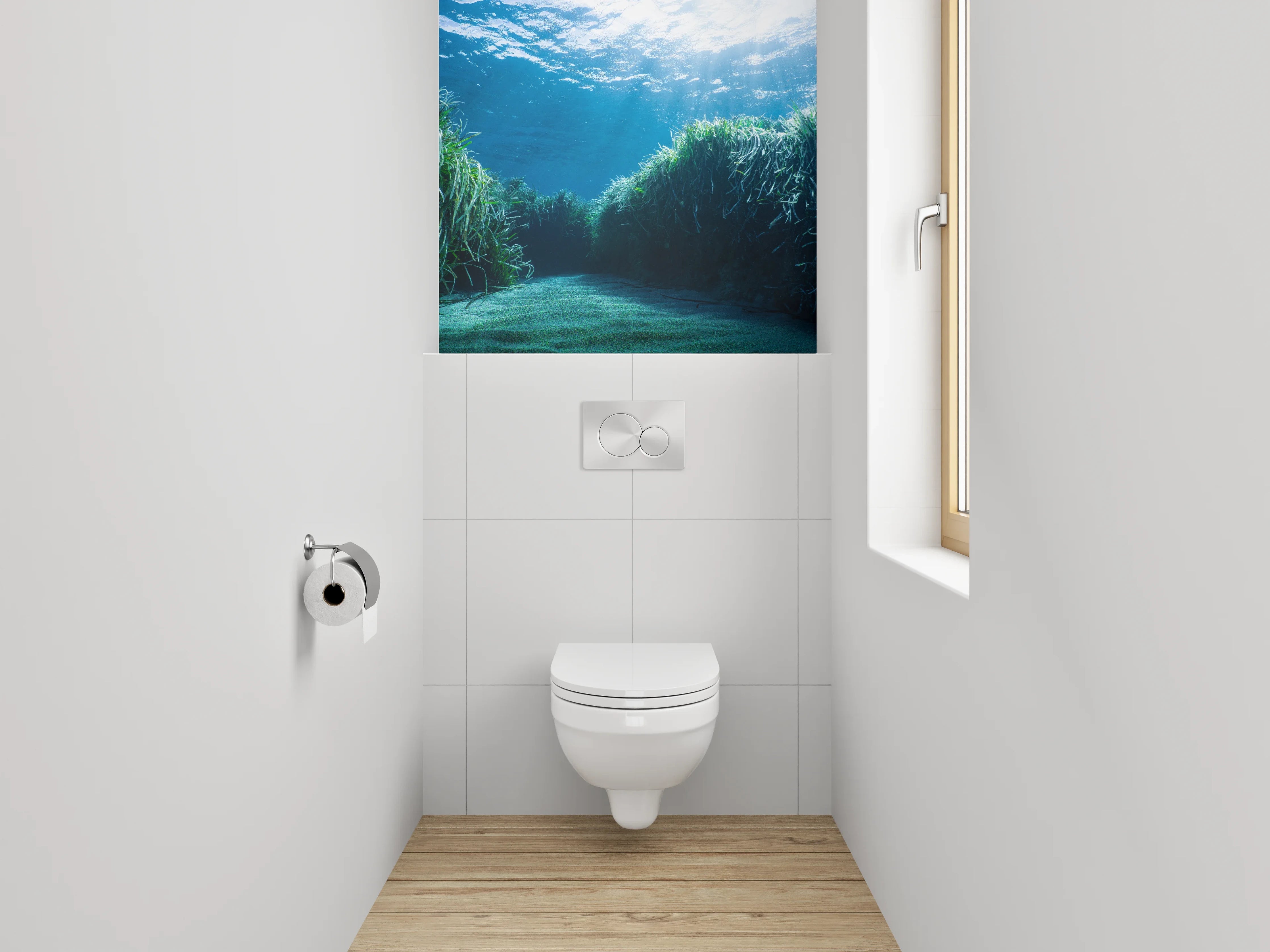 WC-Rückwand - Unterwasserwelt Seegras Meerblick