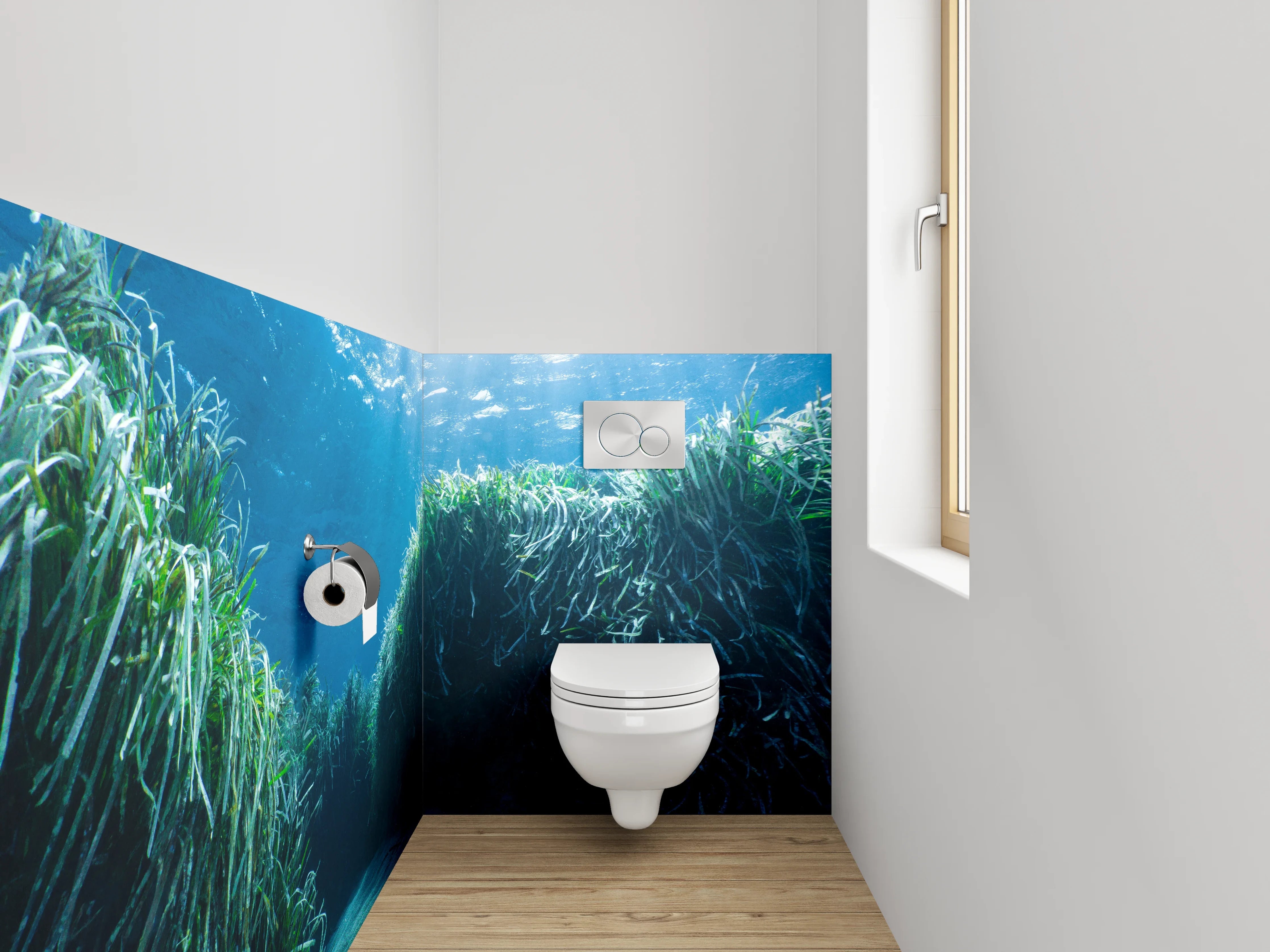 WC-Rückwand - Unterwasserwelt Seegras Meerblick