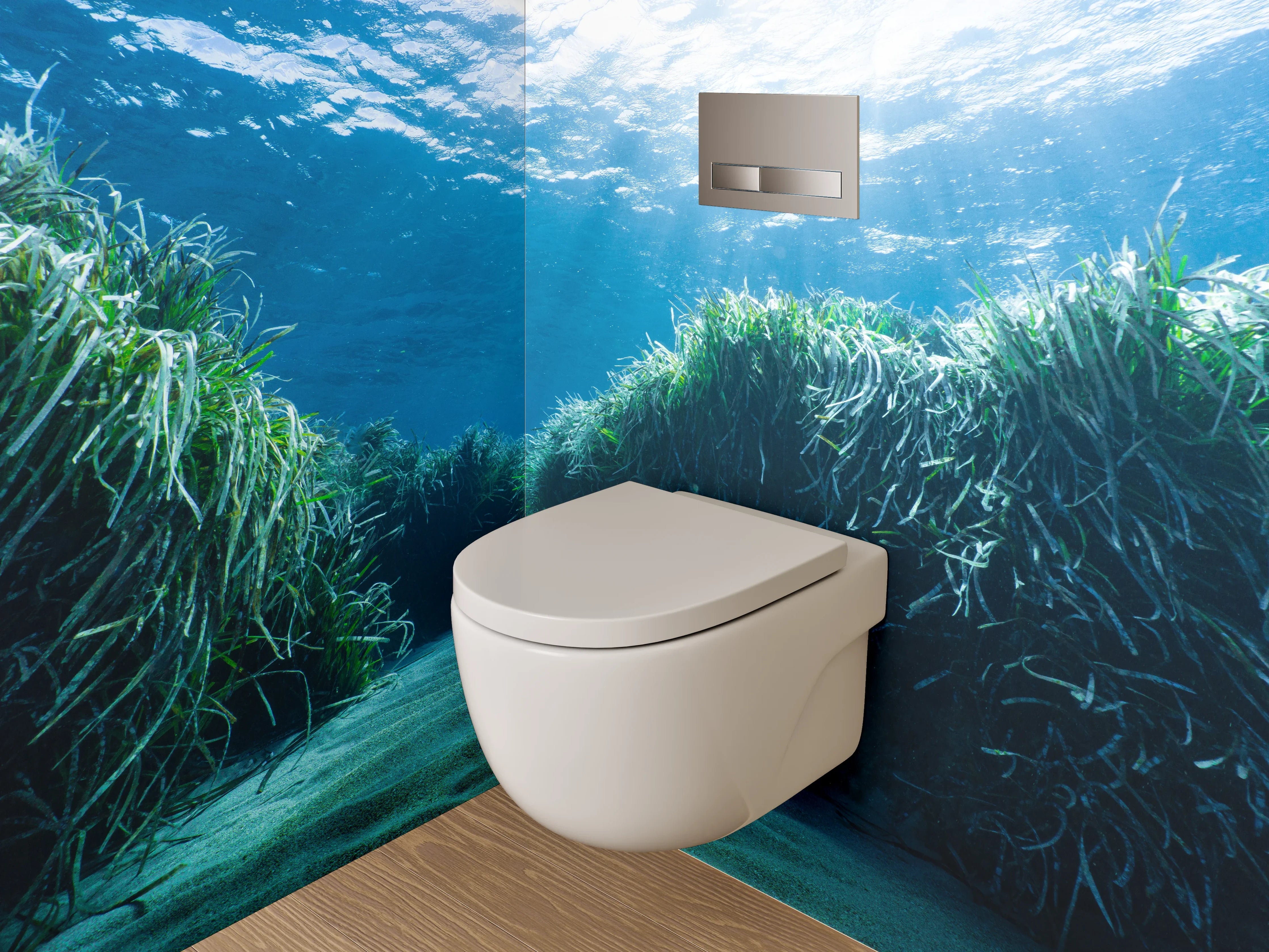 WC-Rückwand - Unterwasserwelt Seegras Meerblick