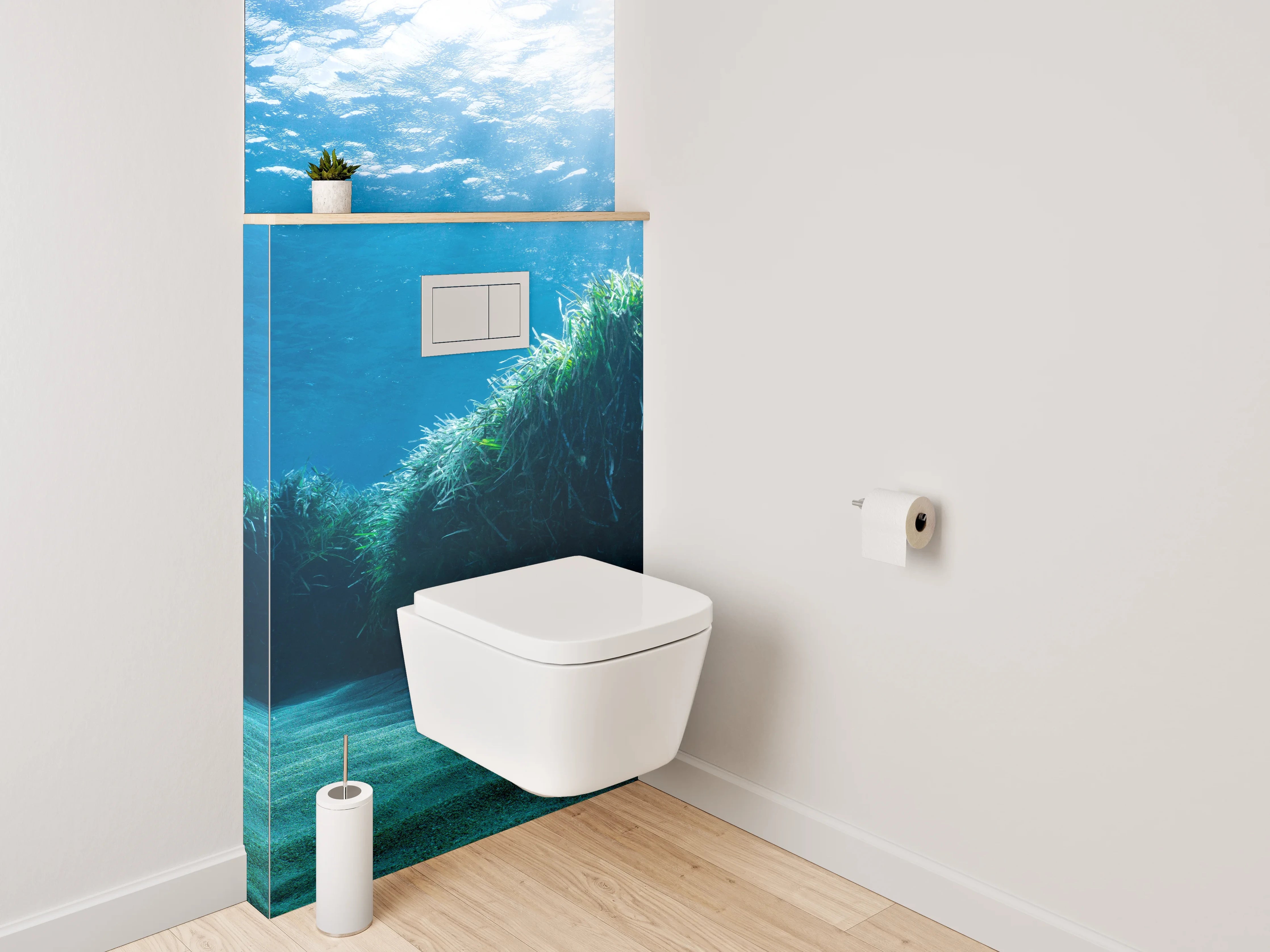 WC-Rückwand - Unterwasserwelt Seegras Meerblick