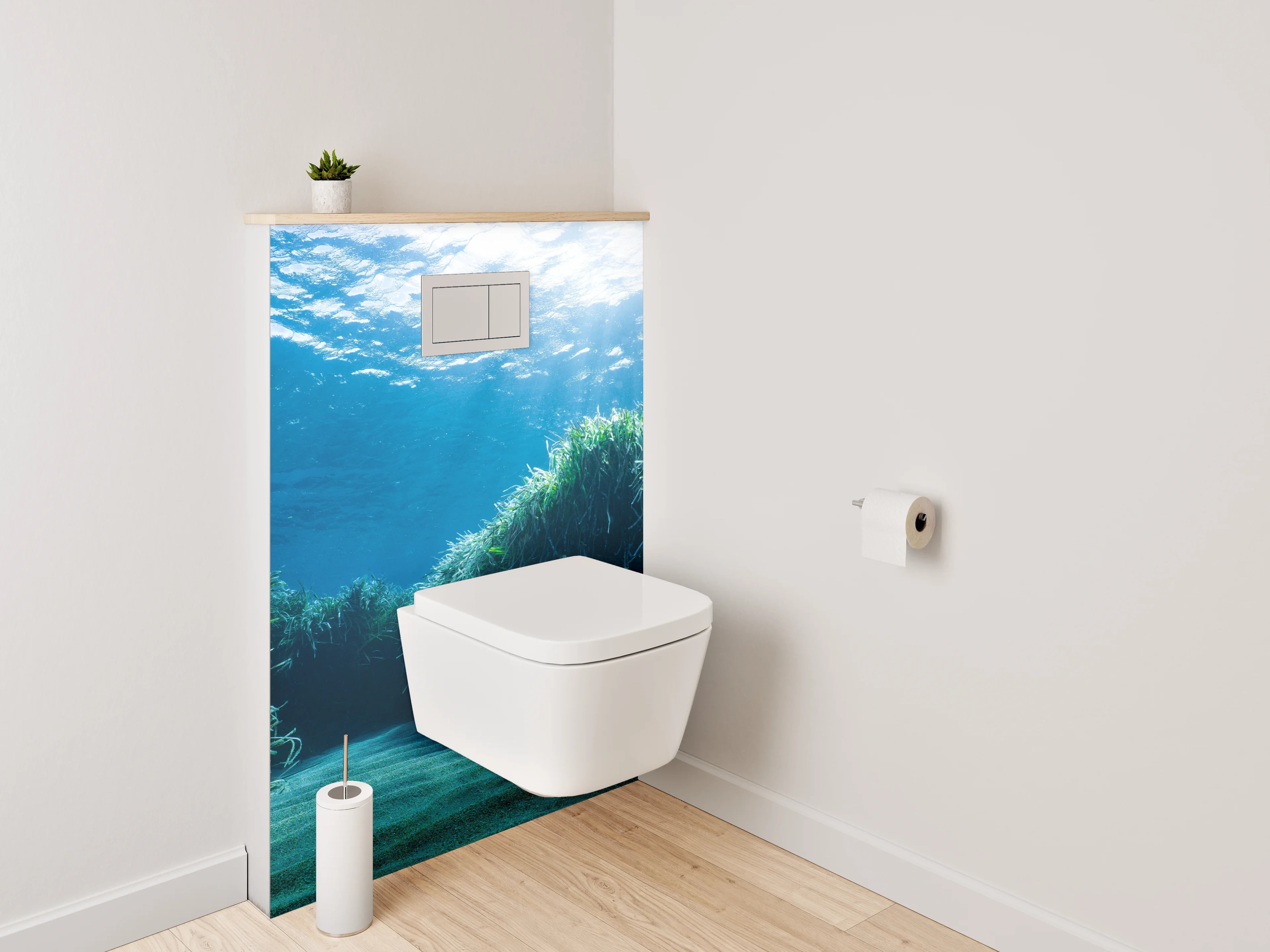 WC-Rückwand - Unterwasserwelt Seegras Meerblick