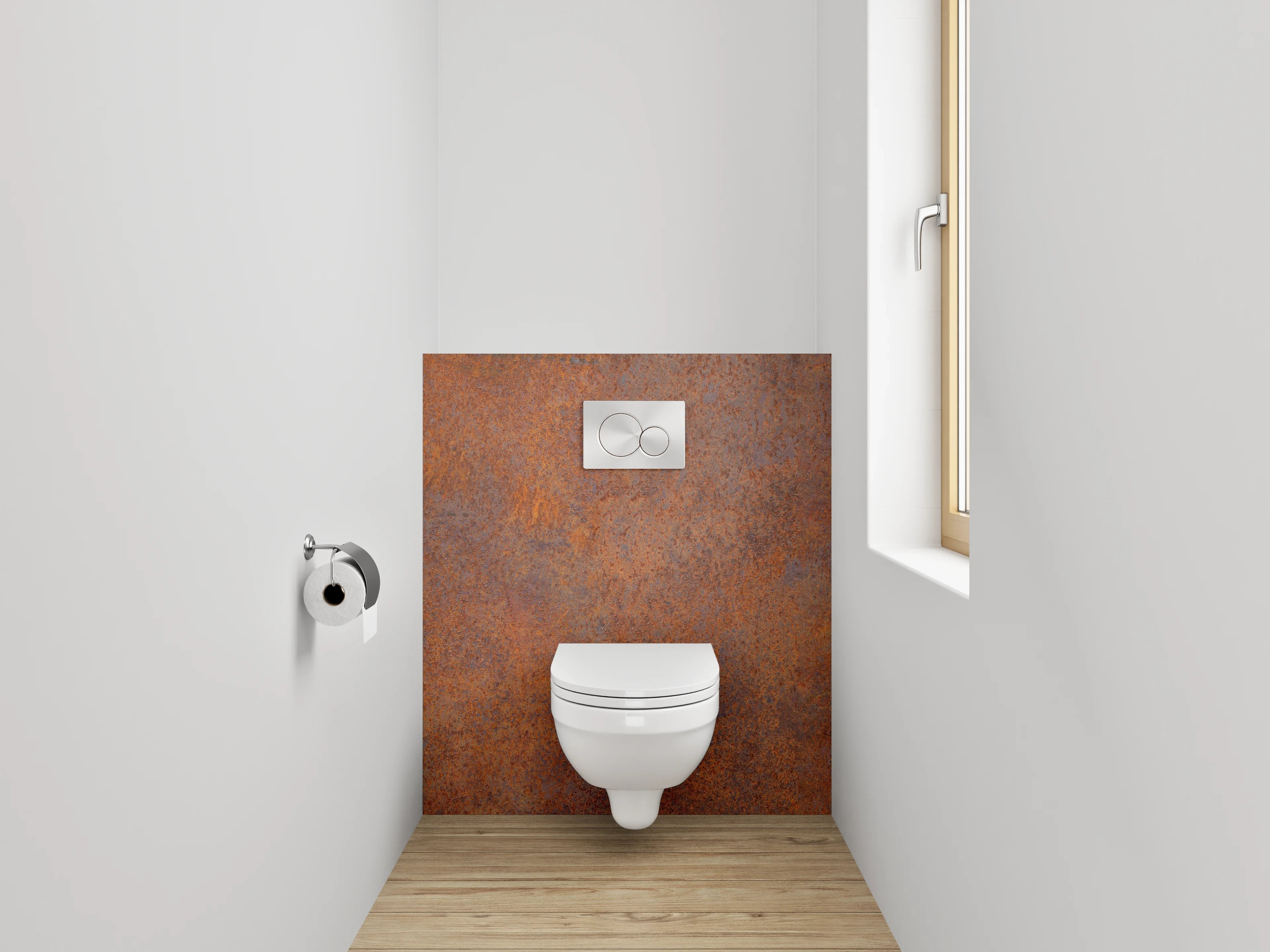 WC-Rückwand - Verwitterte Grautöne in Weiß