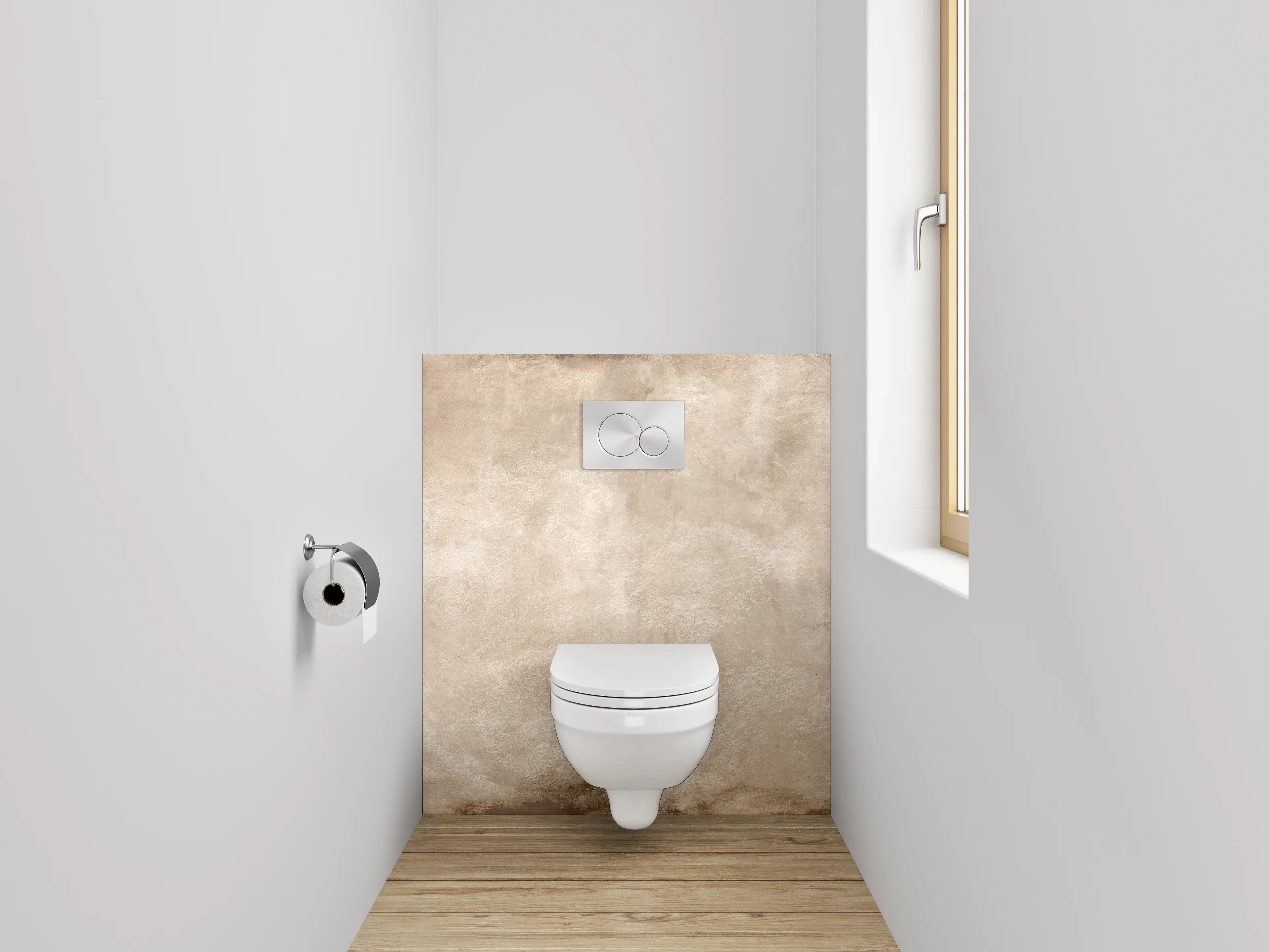 WC-Rückwand - Vintage Beton Wandoptik Beige Braun