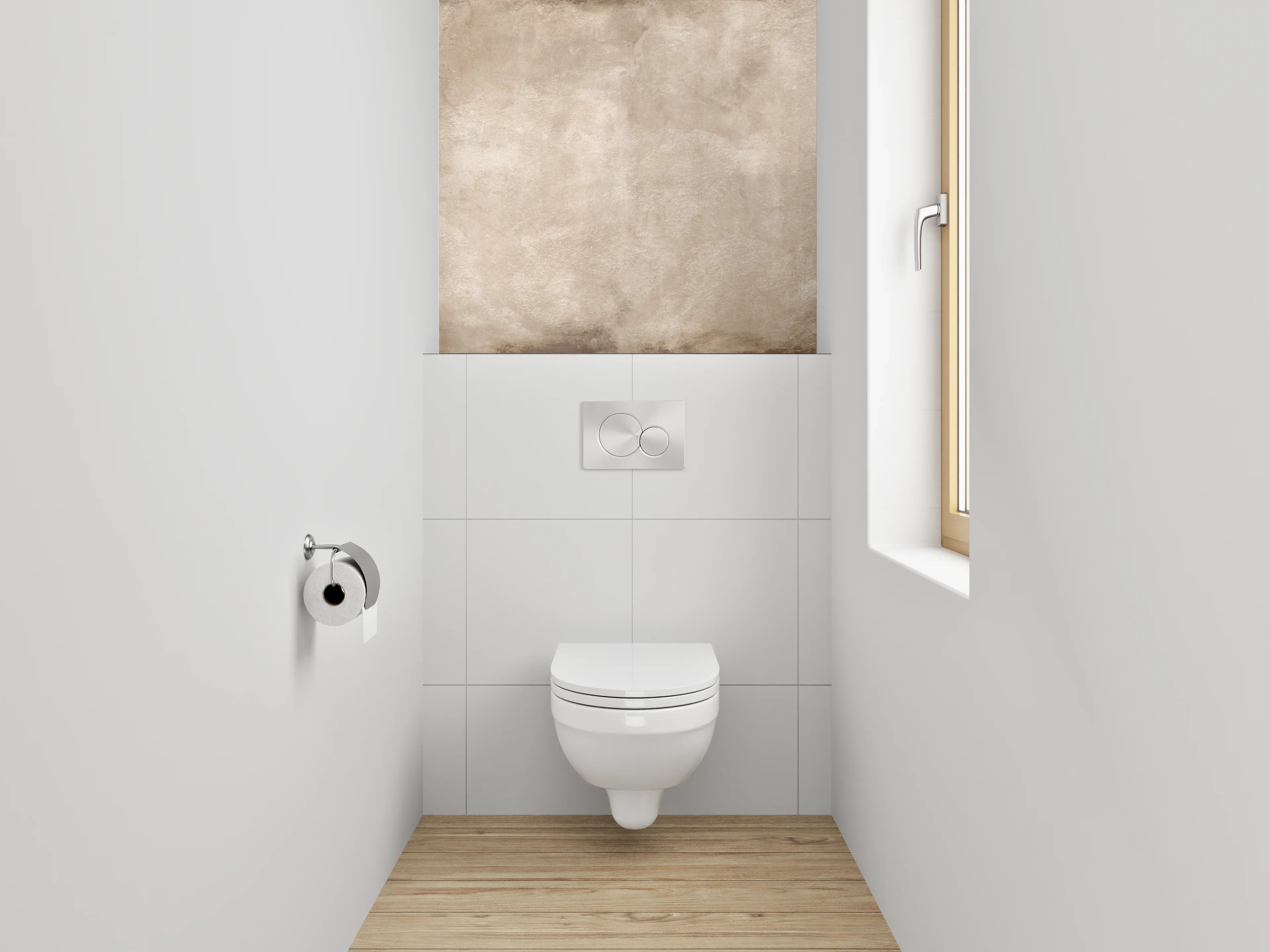 WC-Rückwand - Vintage Beton Wandoptik Beige Braun