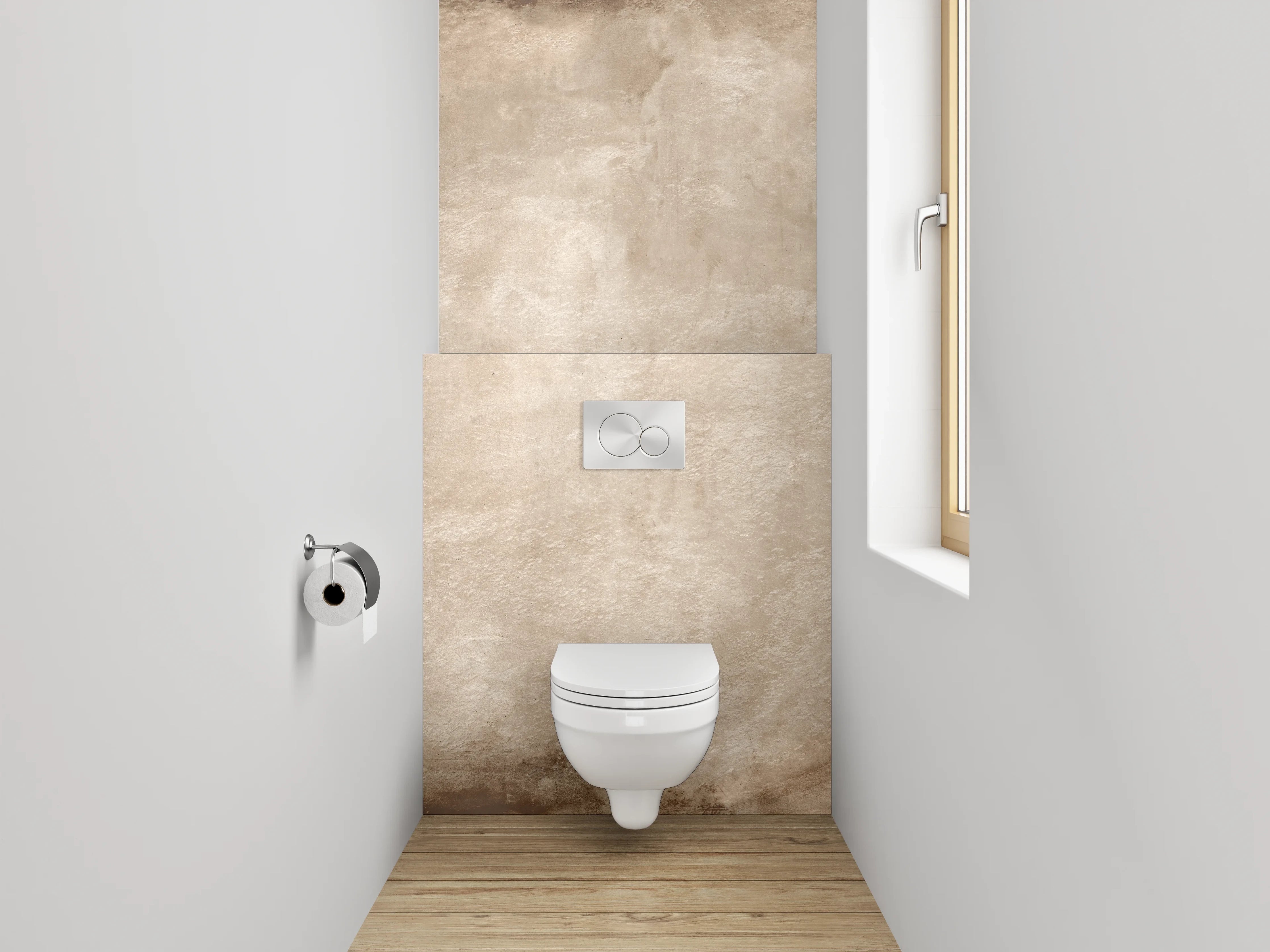 WC-Rückwand - Vintage Beton Wandoptik Beige Braun
