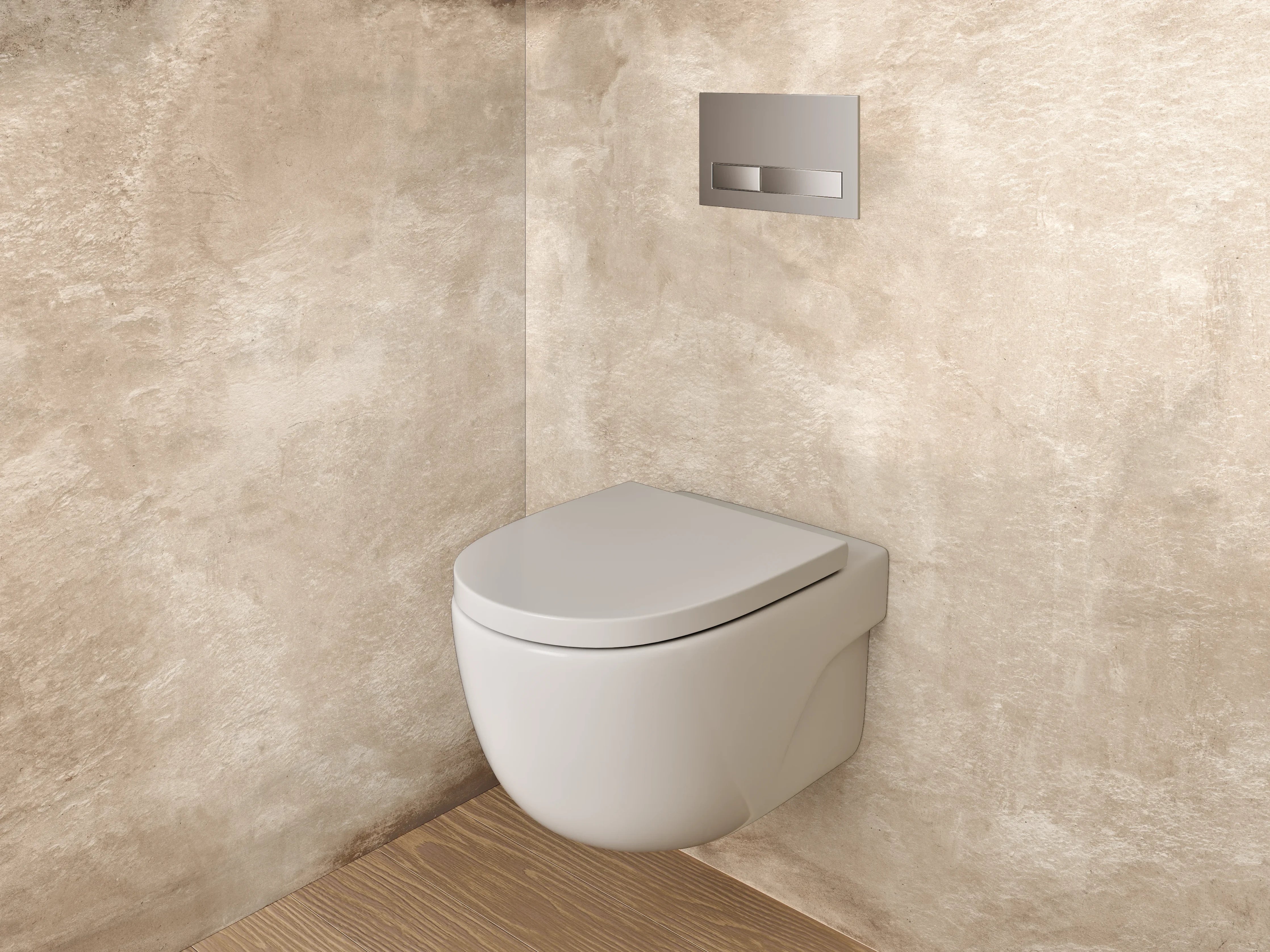 WC-Rückwand - Vintage Beton Wandoptik Beige Braun
