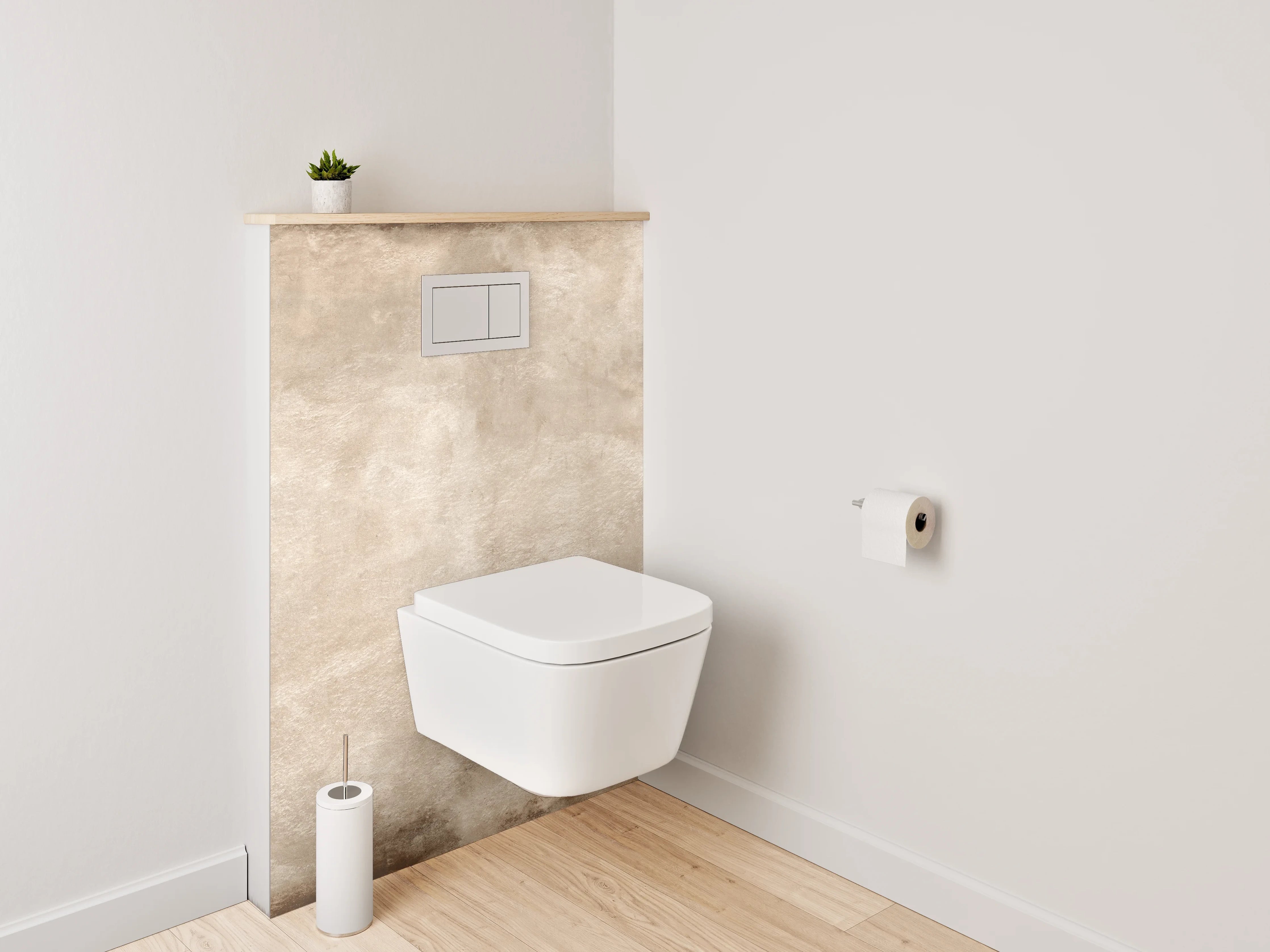 WC-Rückwand - Vintage Beton Wandoptik Beige Braun