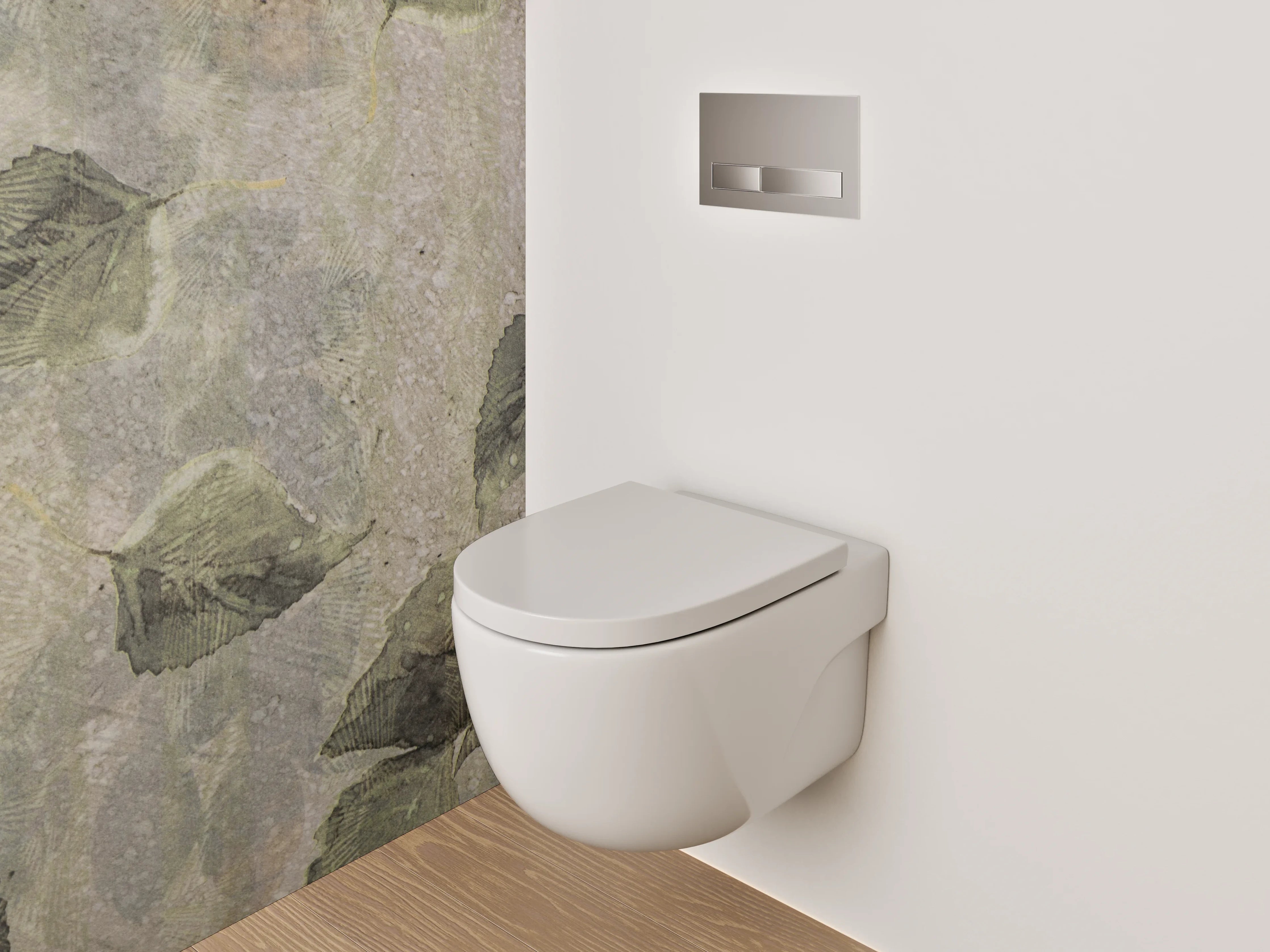 WC-Rückwand - Vintage Blätter Aquarell Tapete