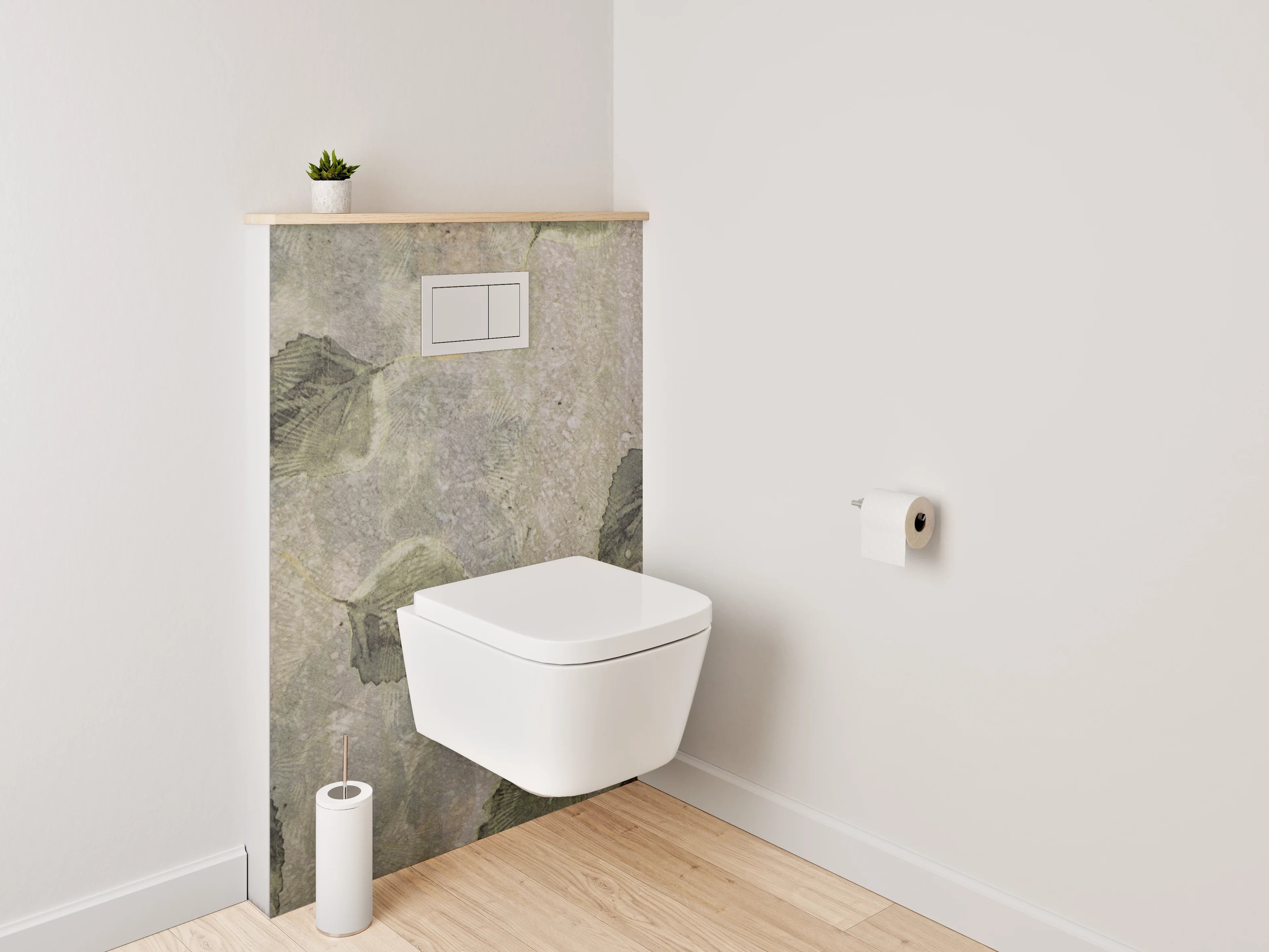 WC-Rückwand - Vintage Blätter Aquarell Tapete