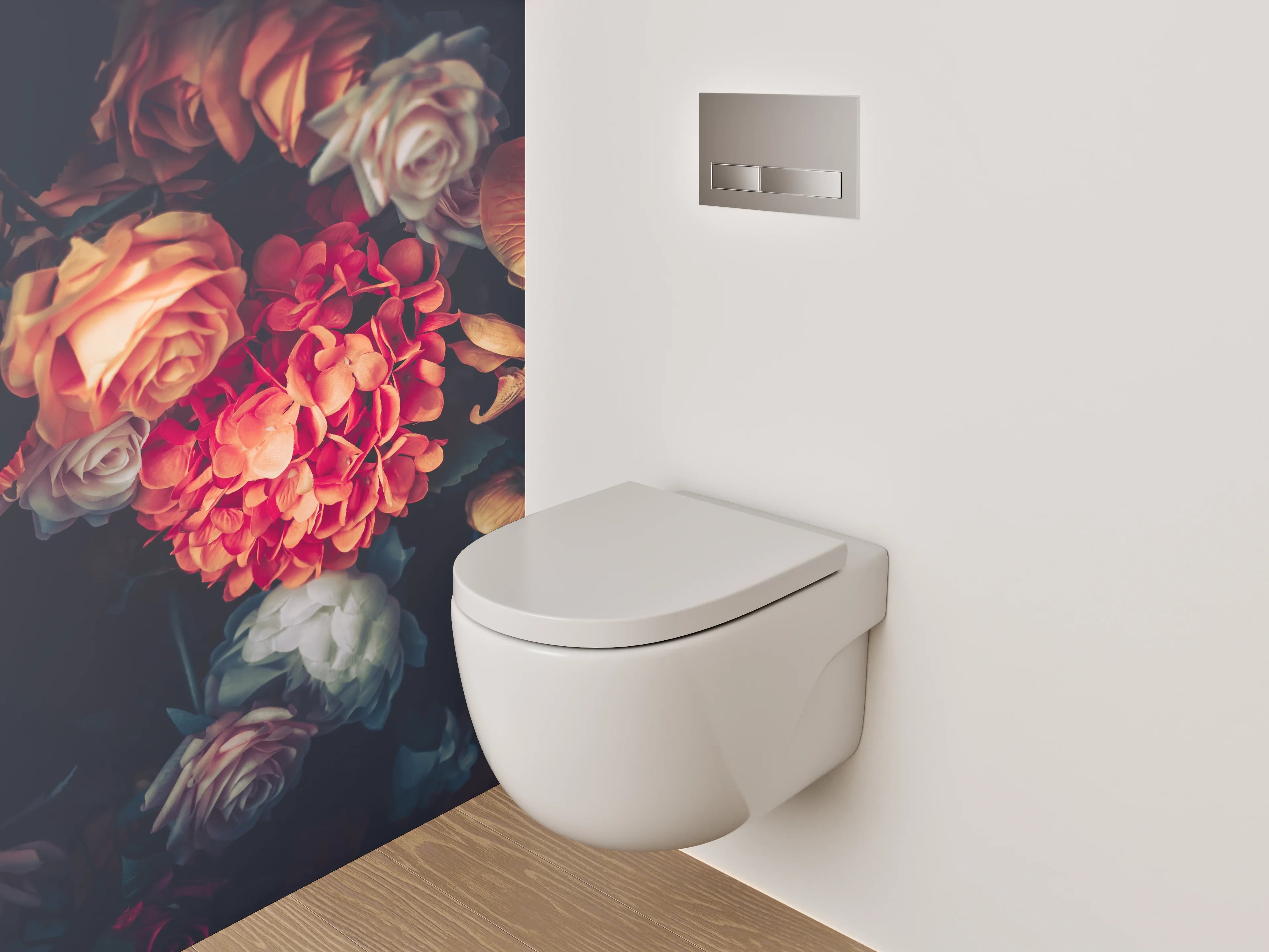 WC-Rückwand - Vintage Blumen Stillleben Romantik
