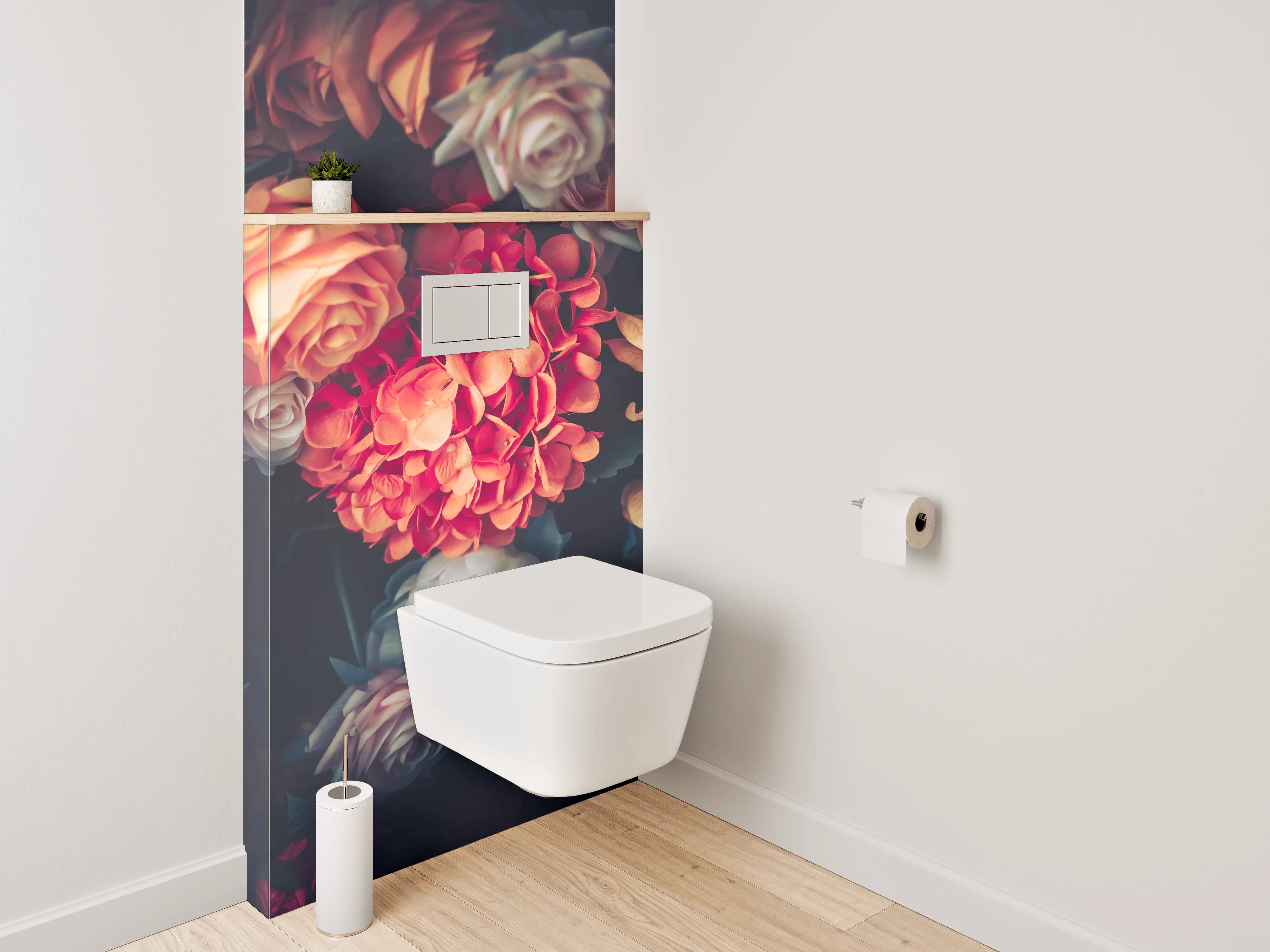 WC-Rückwand - Vintage Blumen Stillleben Romantik