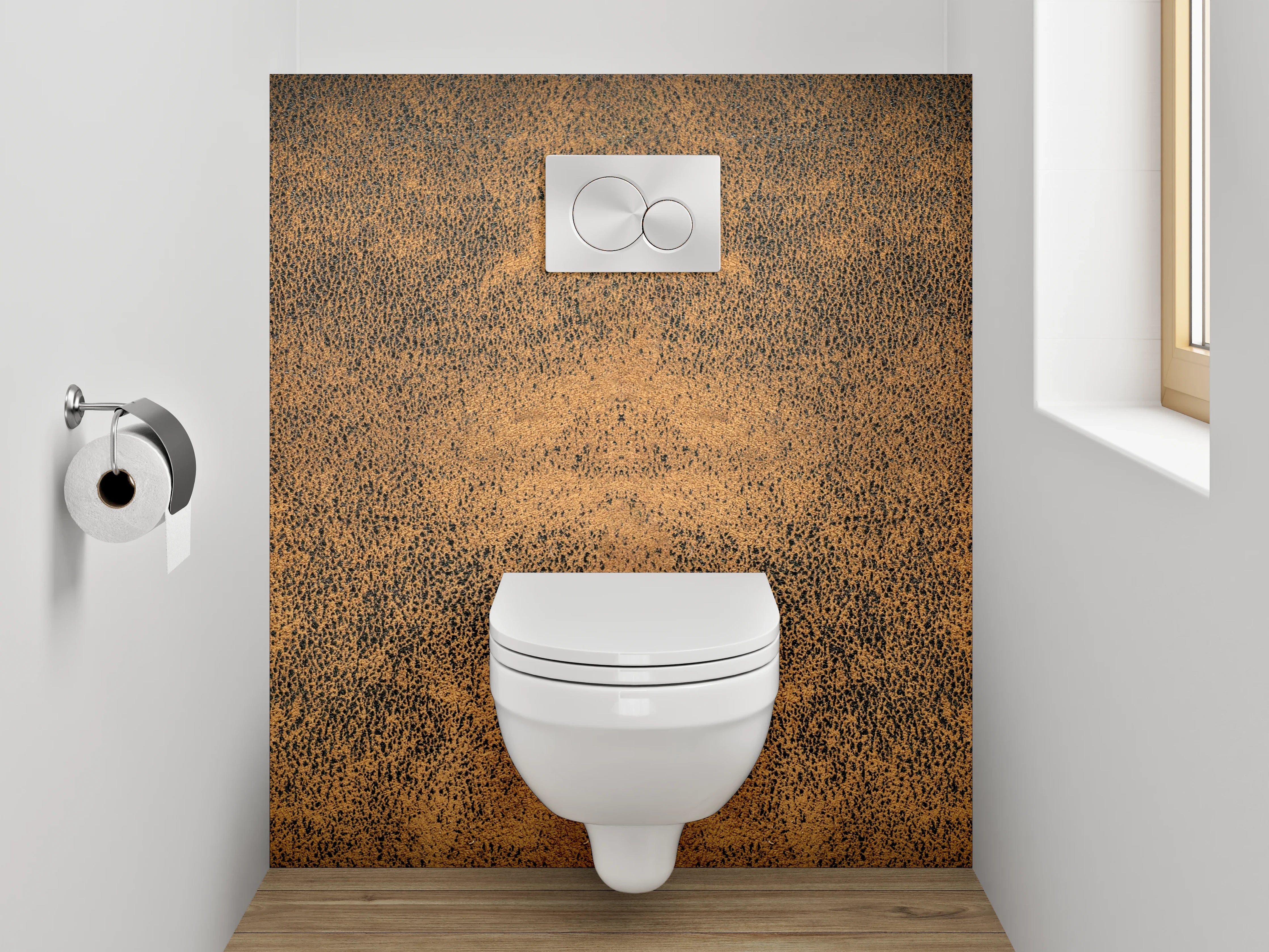 WC-Rückwand - Vintage Braun Struktur Tapete