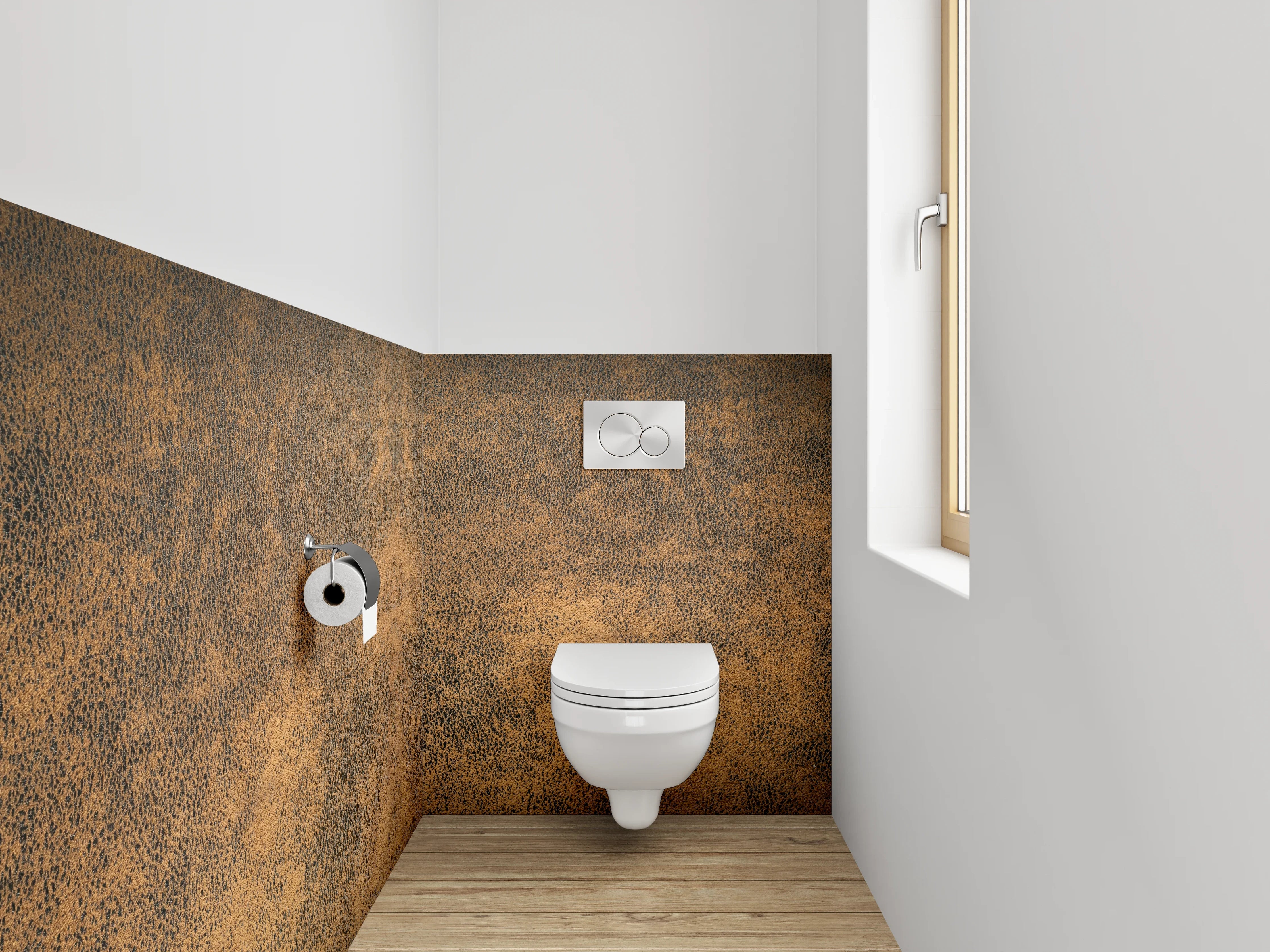 WC-Rückwand - Vintage Braun Struktur Tapete