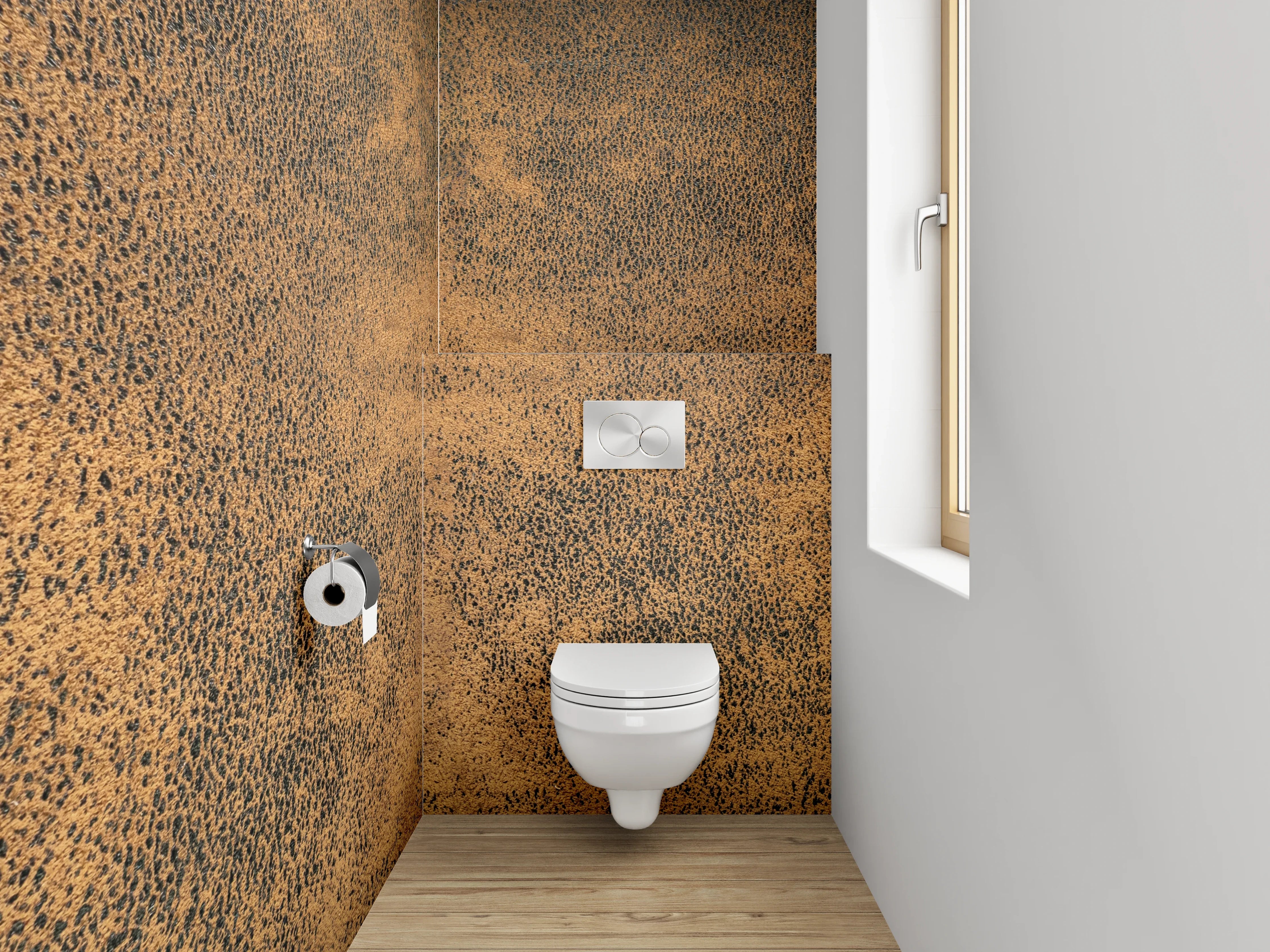 WC-Rückwand - Vintage Braun Struktur Tapete