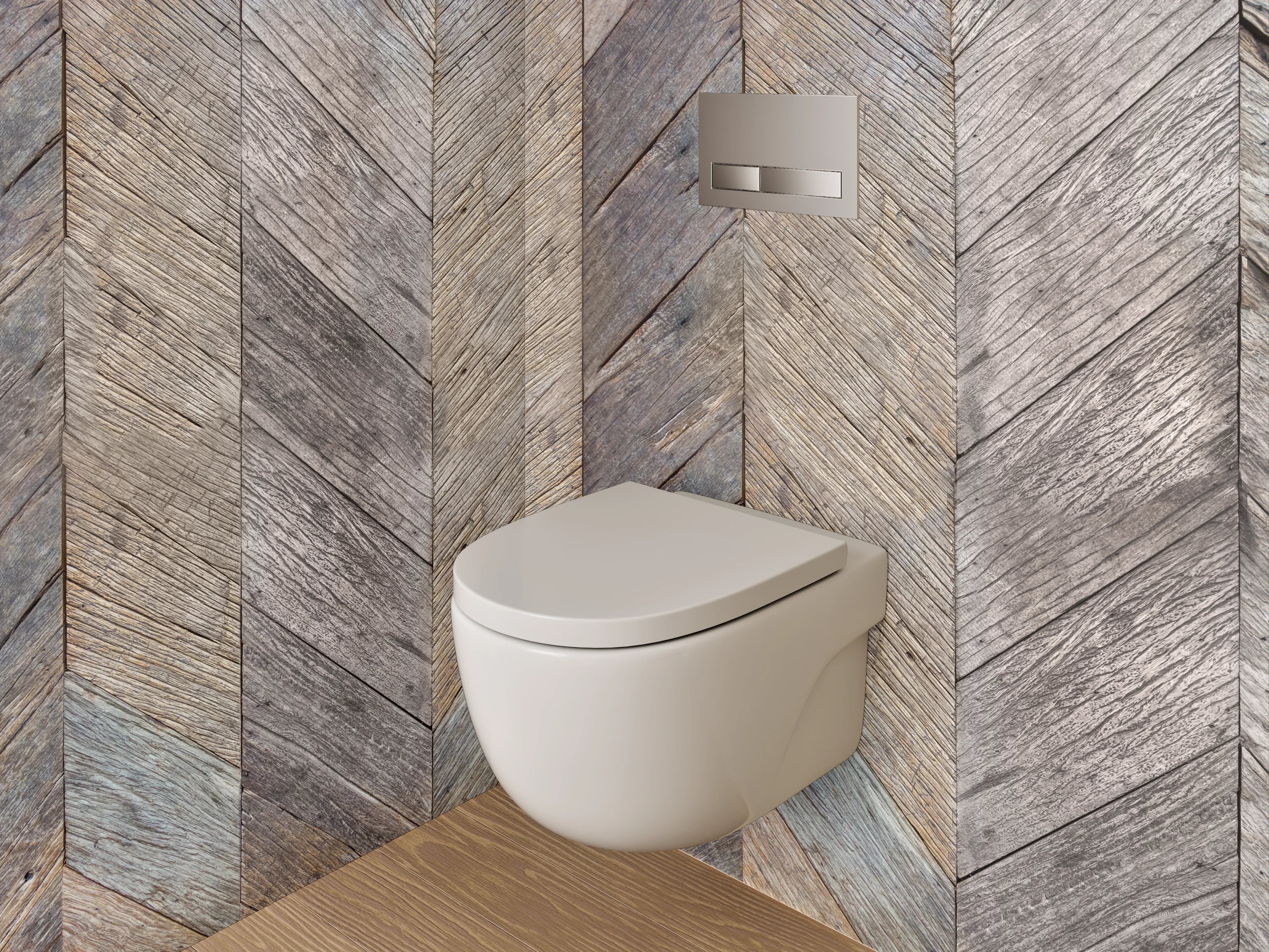 WC-Rückwand - Vintage Holz Chevron Muster