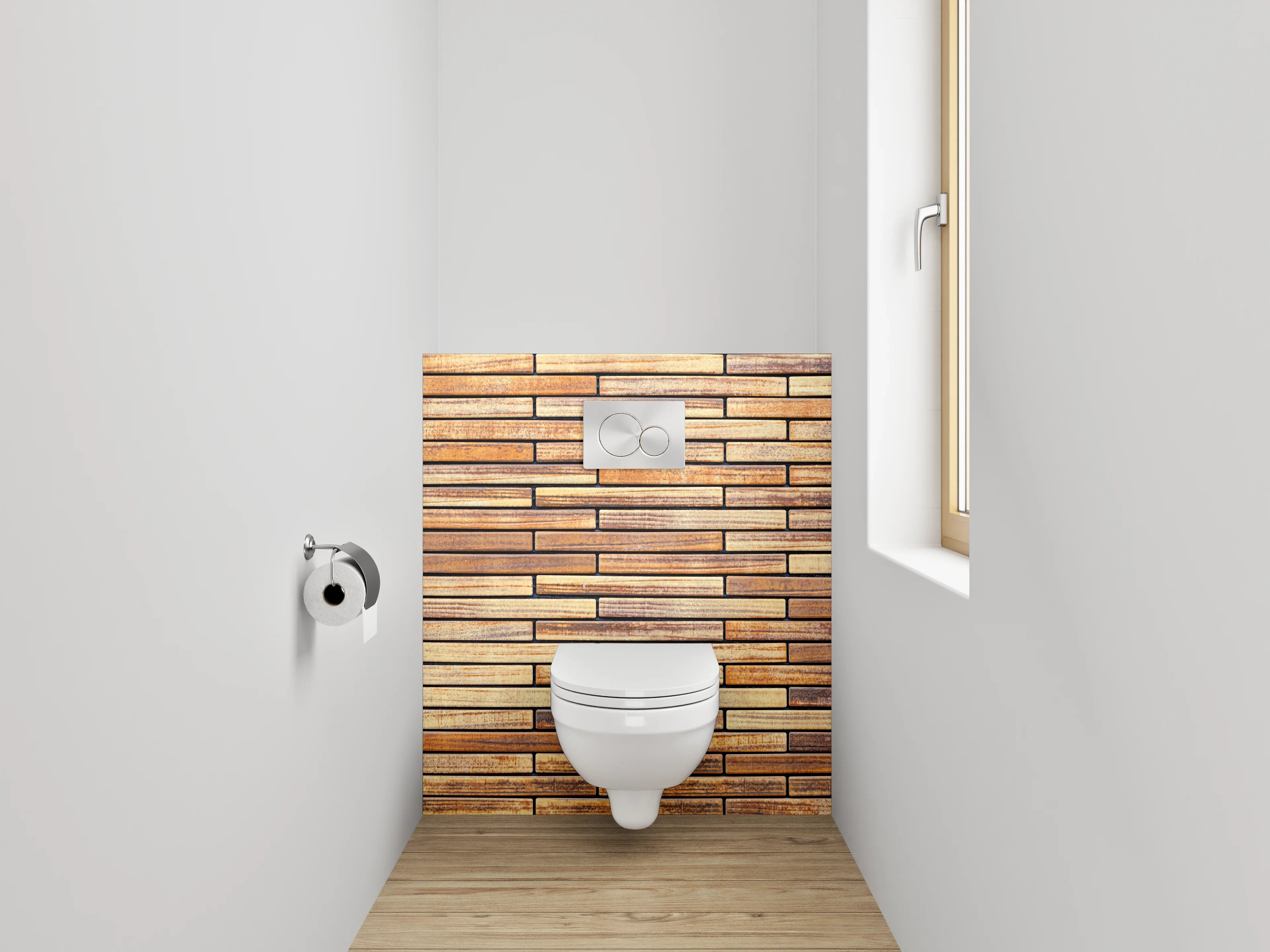 WC-Rückwand - Vintage Holz Fliesen Wandmuster