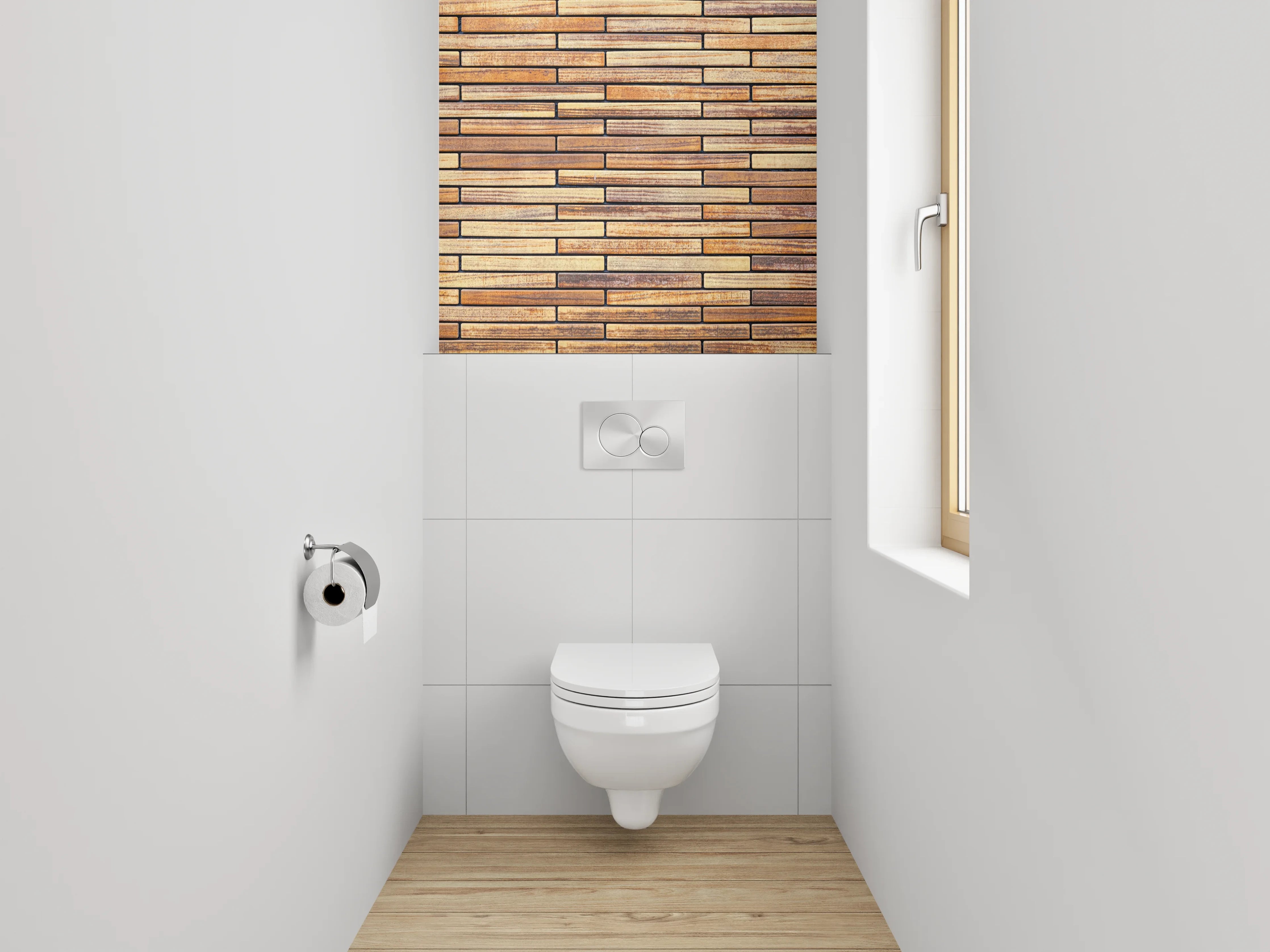 WC-Rückwand - Vintage Holz Fliesen Wandmuster