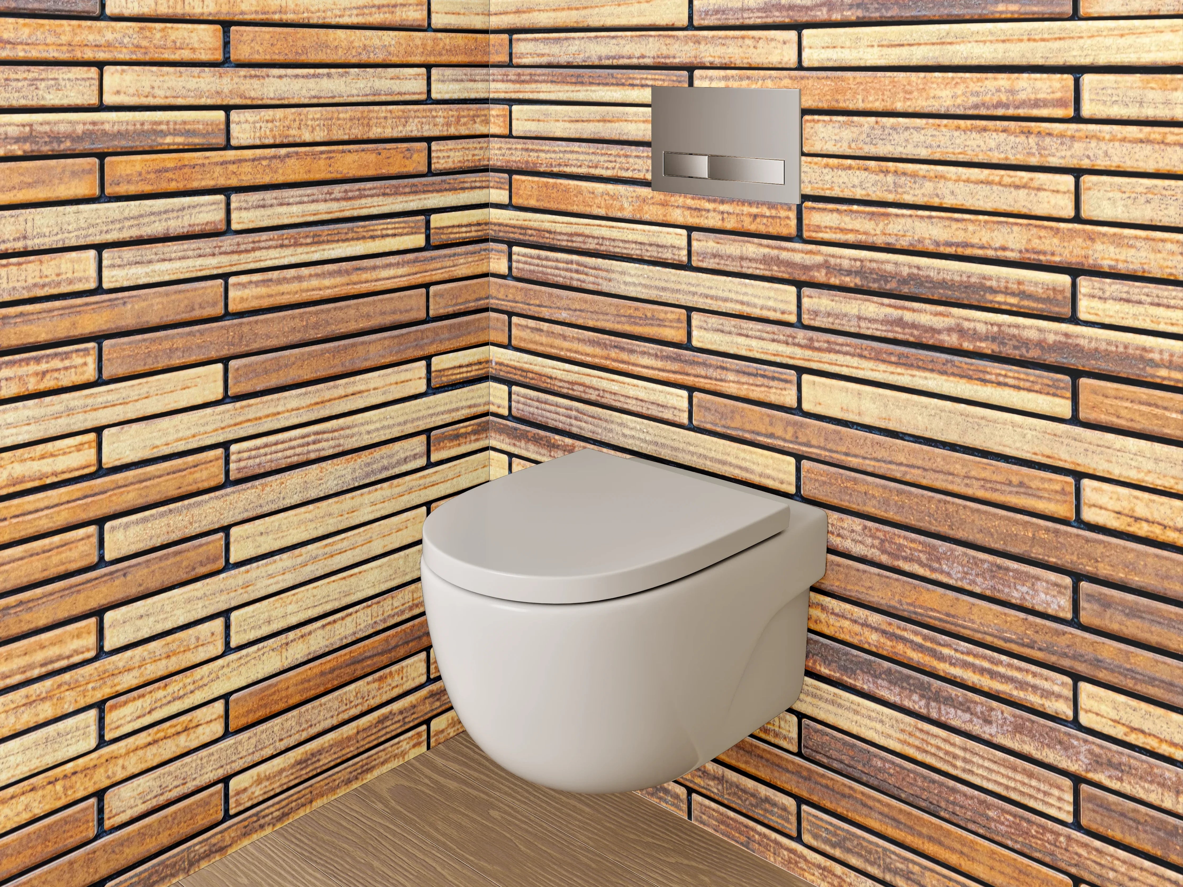 WC-Rückwand - Vintage Holz Fliesen Wandmuster
