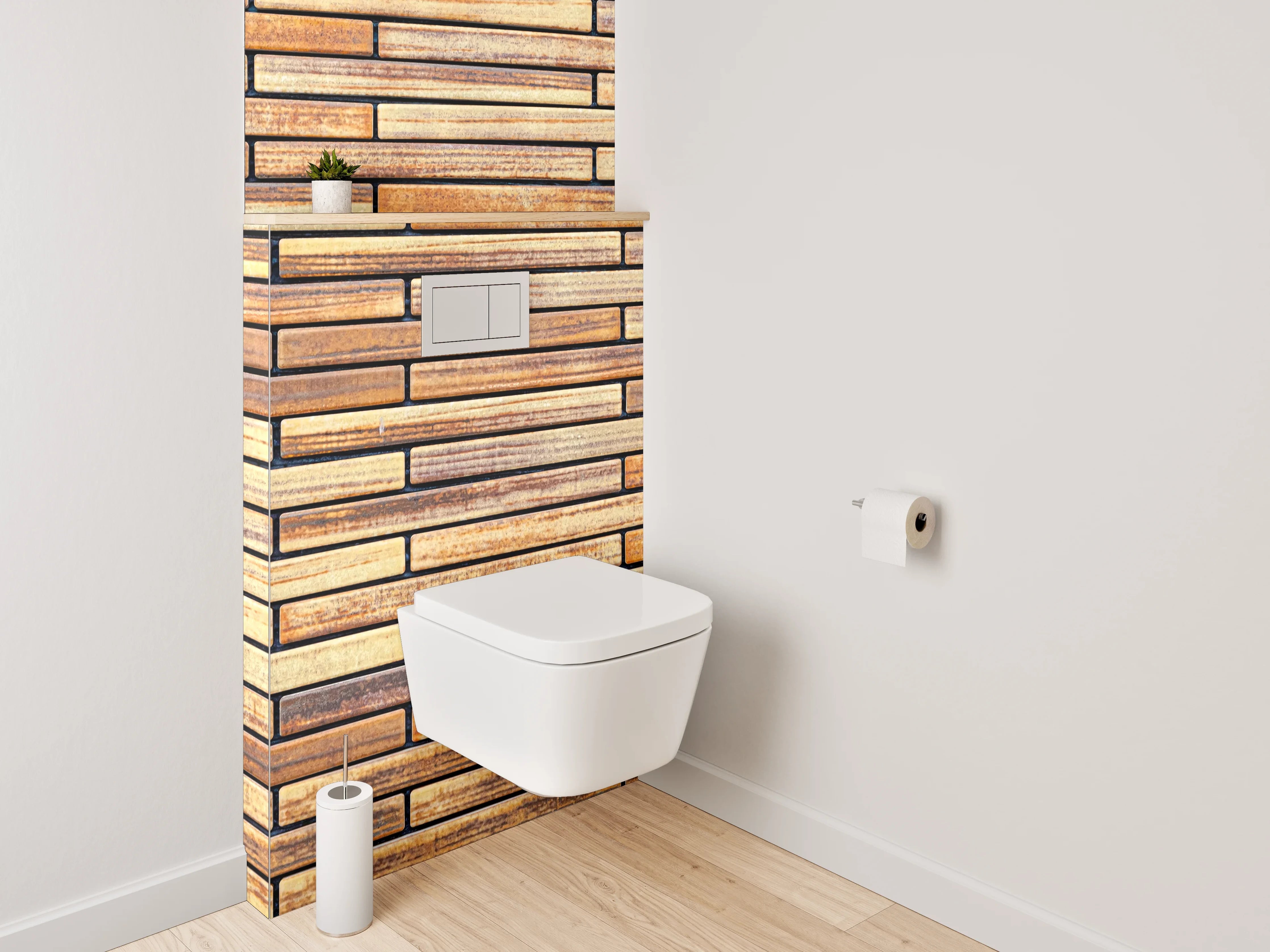 WC-Rückwand - Vintage Holz Fliesen Wandmuster